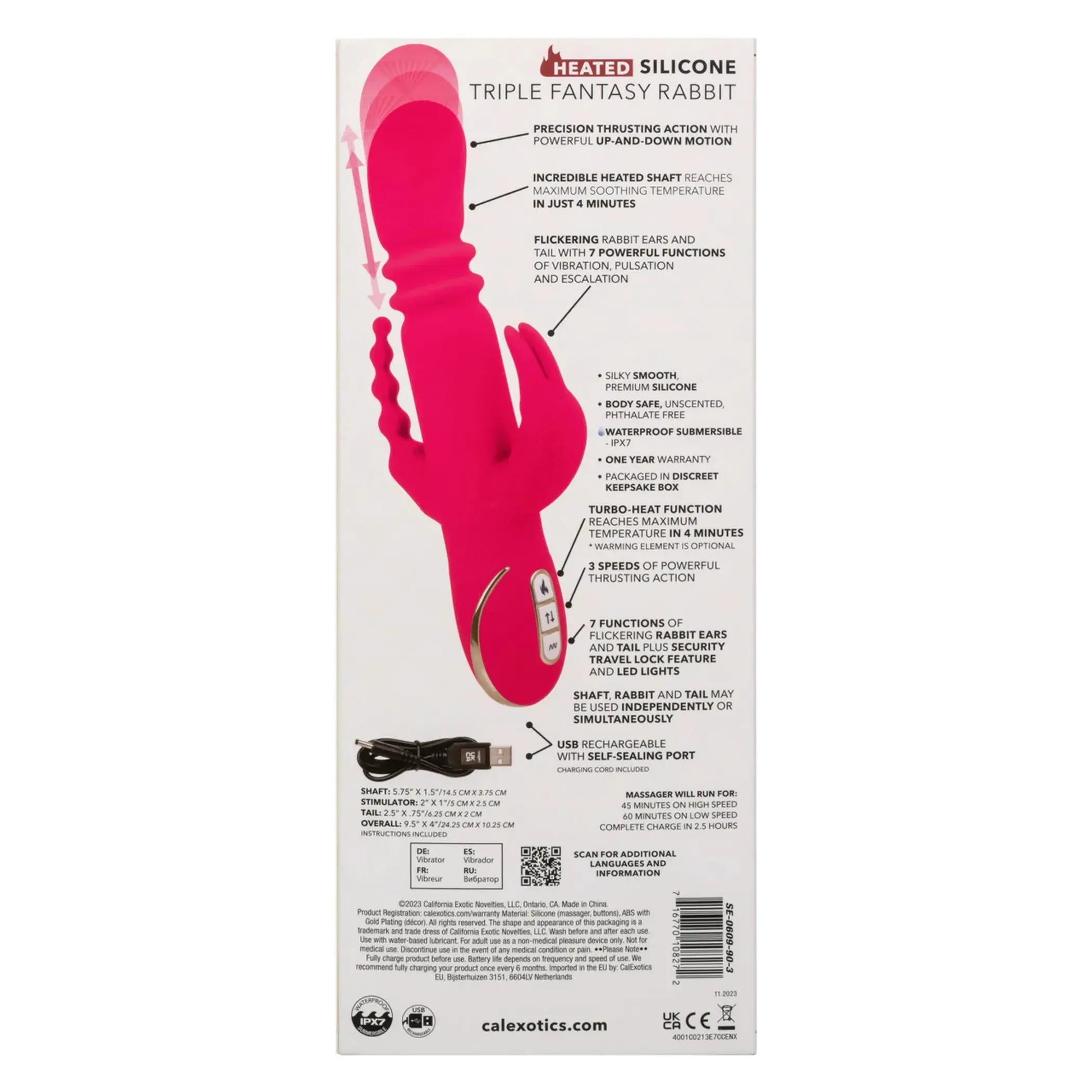 Heated Triple Fantasy Rabbit California Exotic Novelties