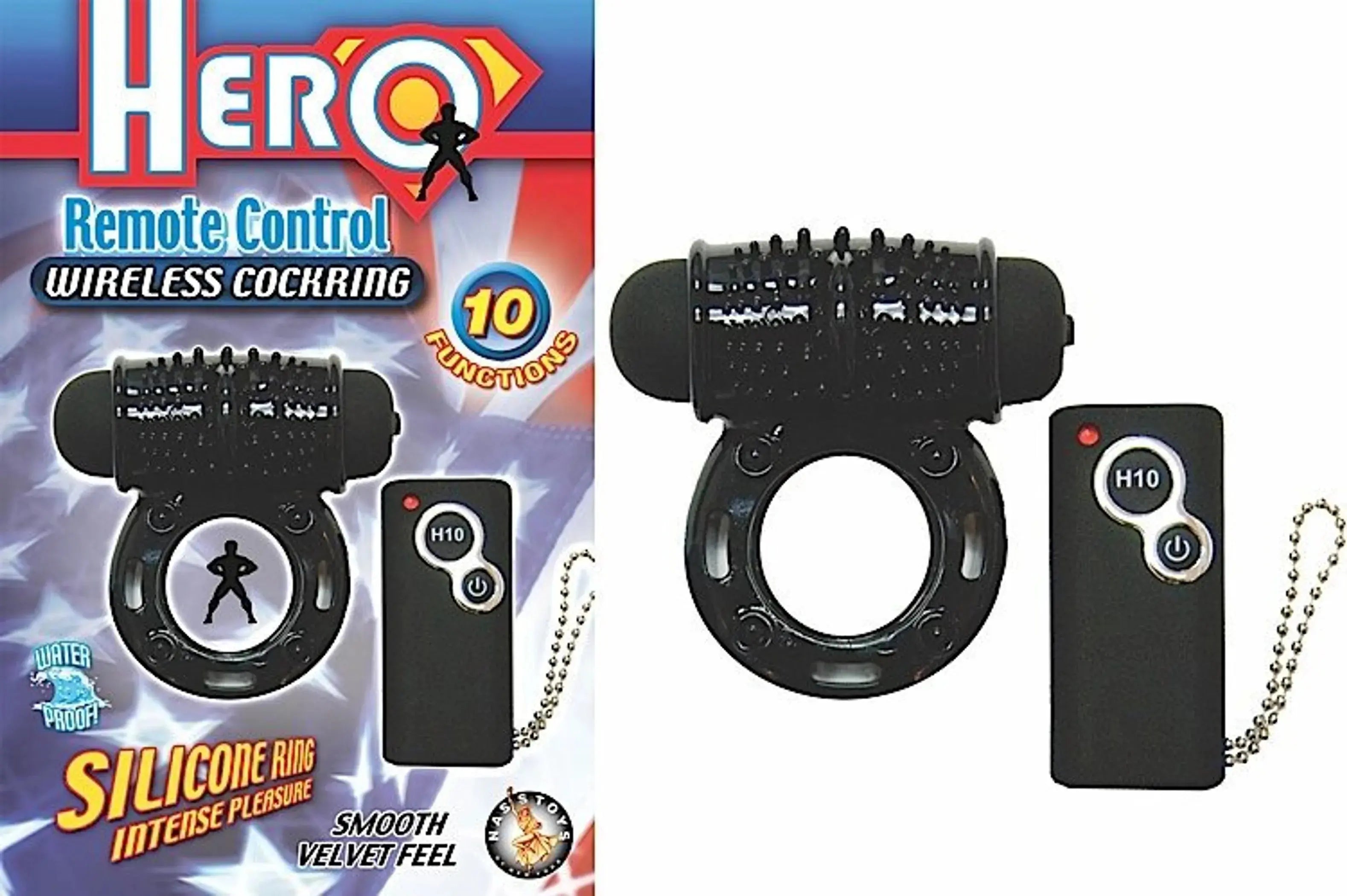 Hero Remote Wireless Cock Ring Black Nasstoys