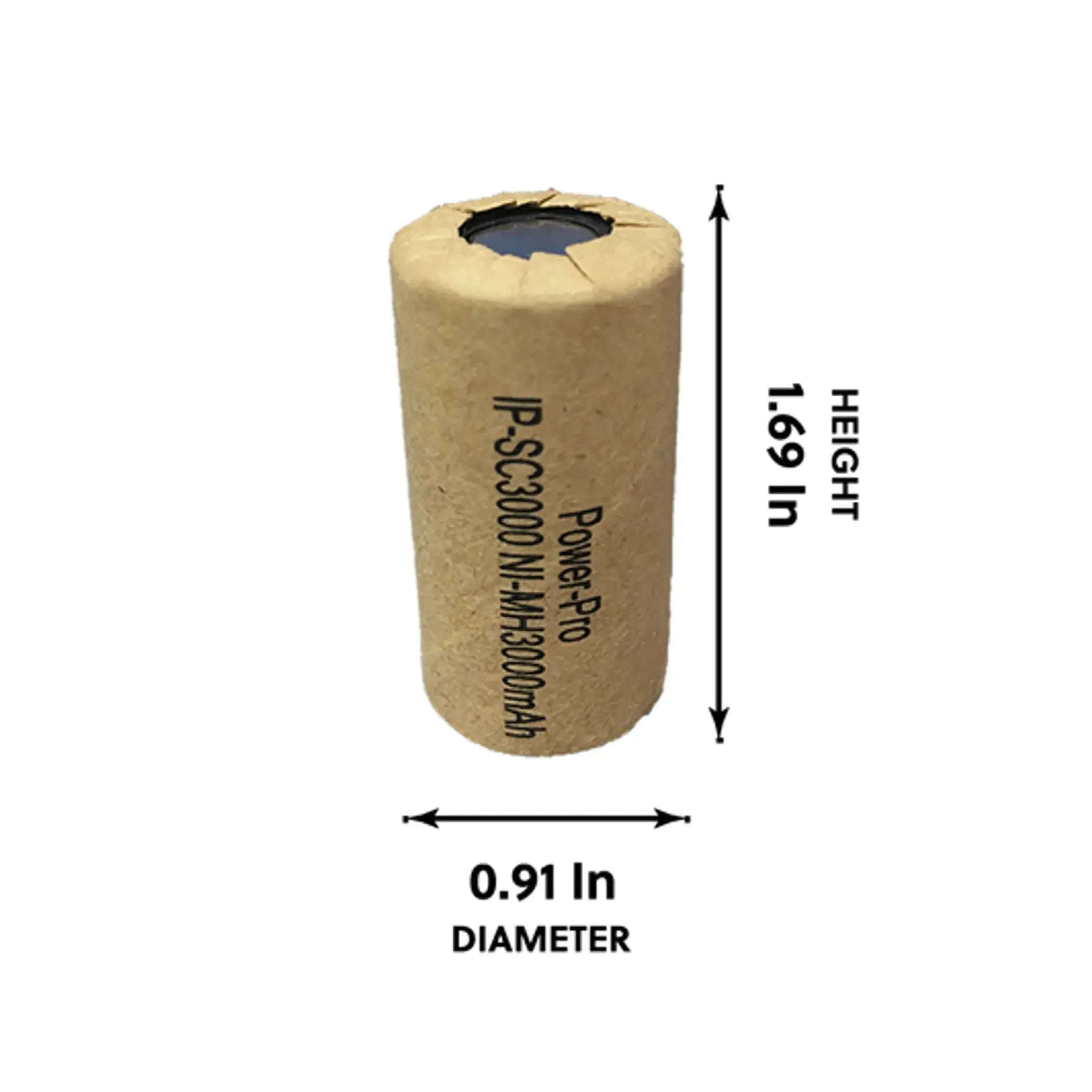High Capacity Sub C Ni-Mh 3000mAh Flat Top Battery 4-Pack IP Power