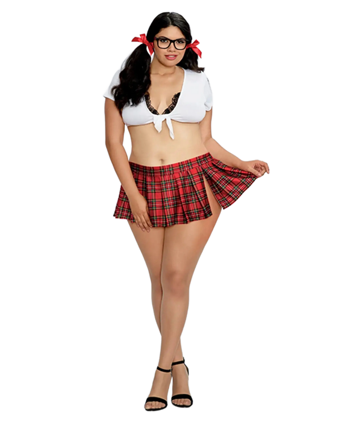 HOMEROOM HOTTIE WHITE RED QUEEN SIZE Dream Girl Lingerie