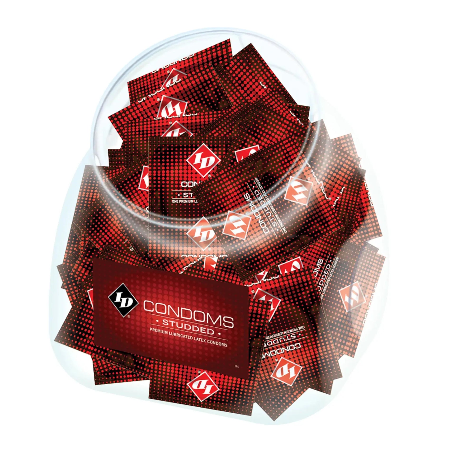 ID STUDDED CONDOM JAR 144PCS ID Lube