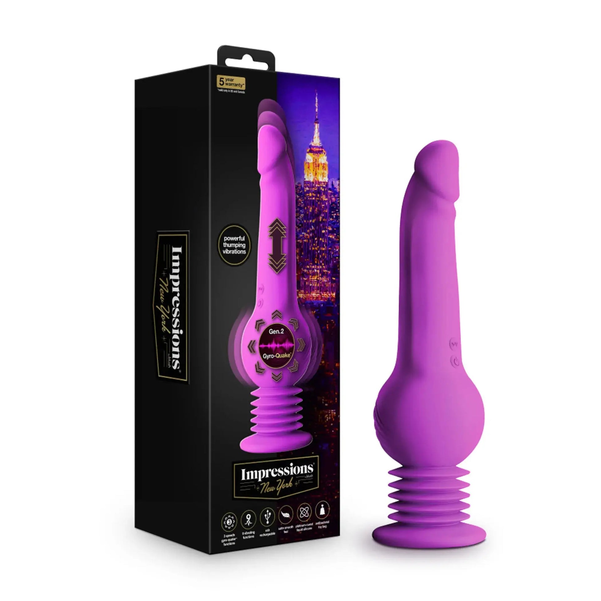 Impressions New York Gyroquake Dildo Purple Blush Novelties