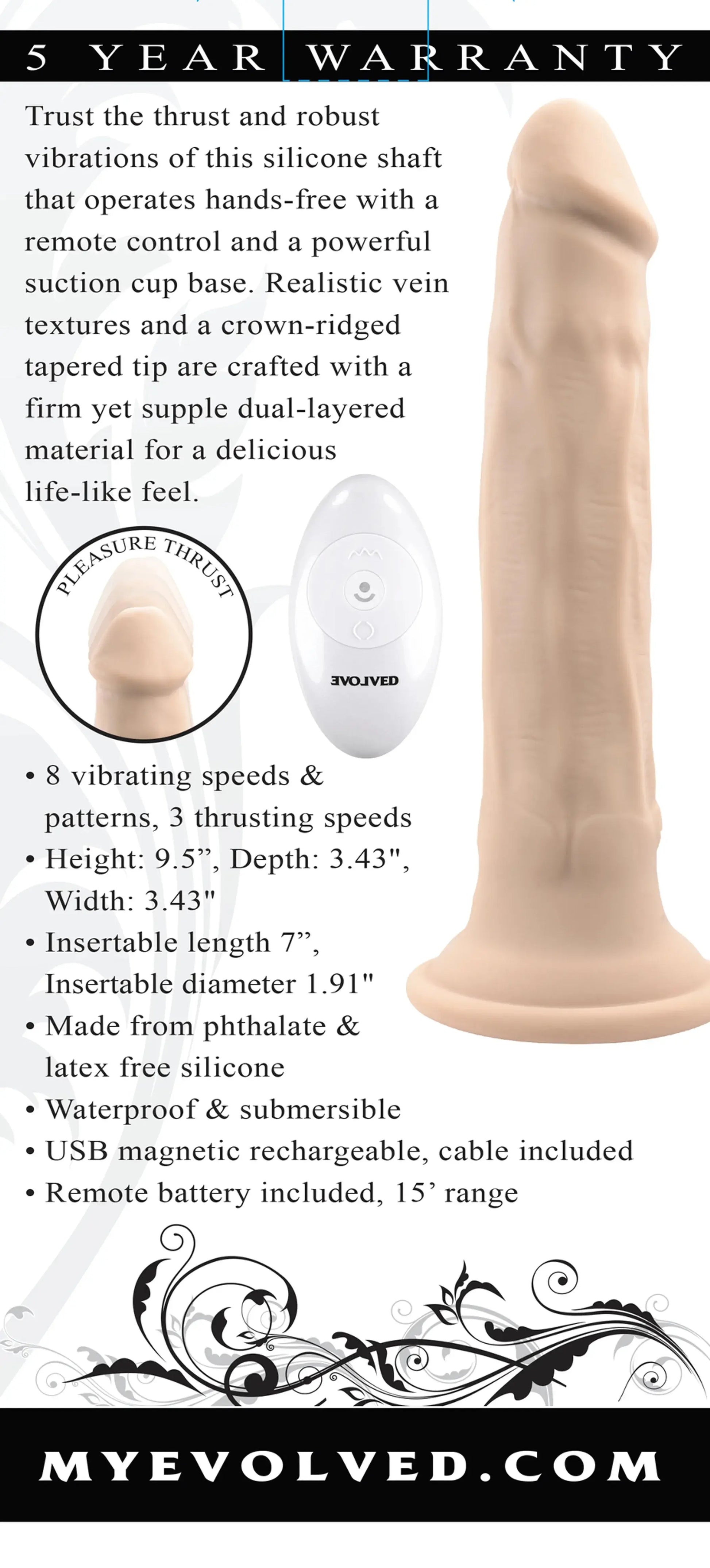 In Thrust We Trust Light Vibrating Dildo Evolved Novelties
