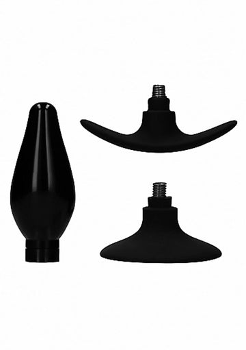 Interchangeable Butt Plug Rounded Medium Black SHOTS AMERICA