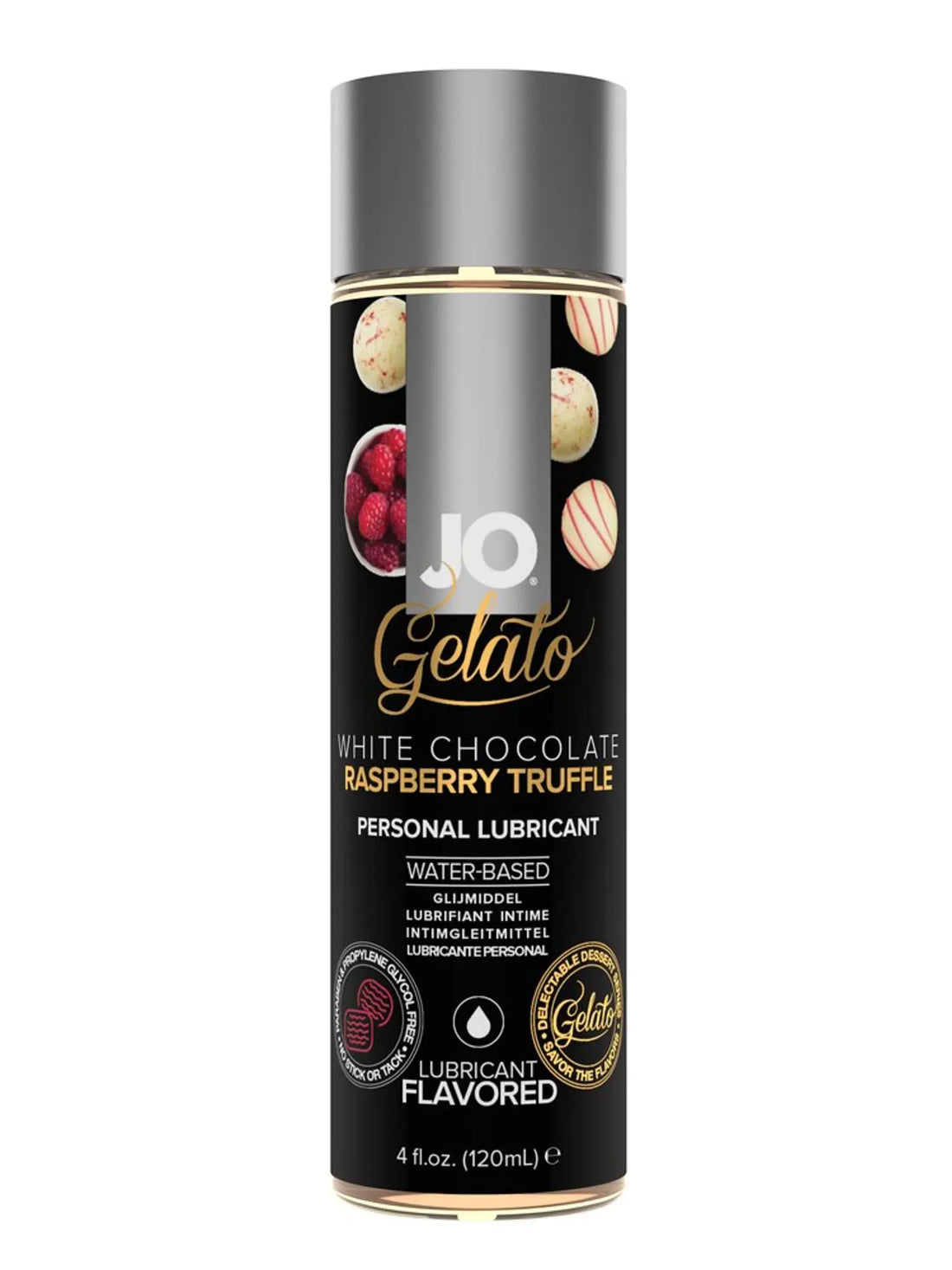 JO Gelato White Chocolate Raspberry Truffle Lubricant 4 oz System JO