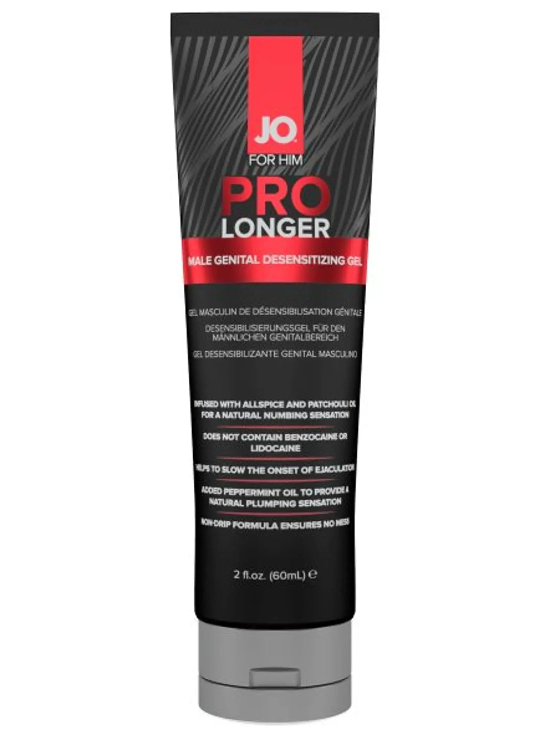 JO Prolonger Gel Desensitizer Benzocaine Free 2 Oz System JO