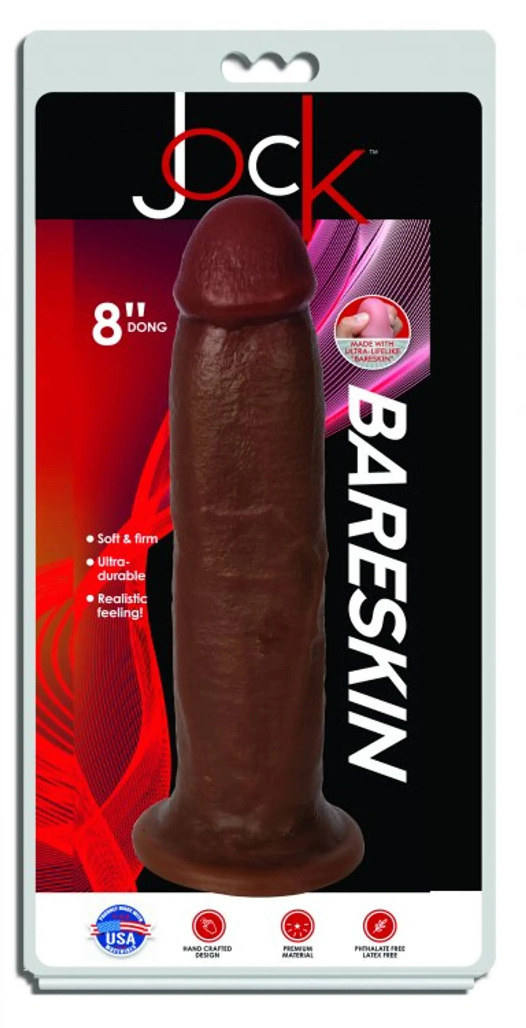 JOCK BARESKIN 8IN LATTE DILDO CURVE NOVELTIES