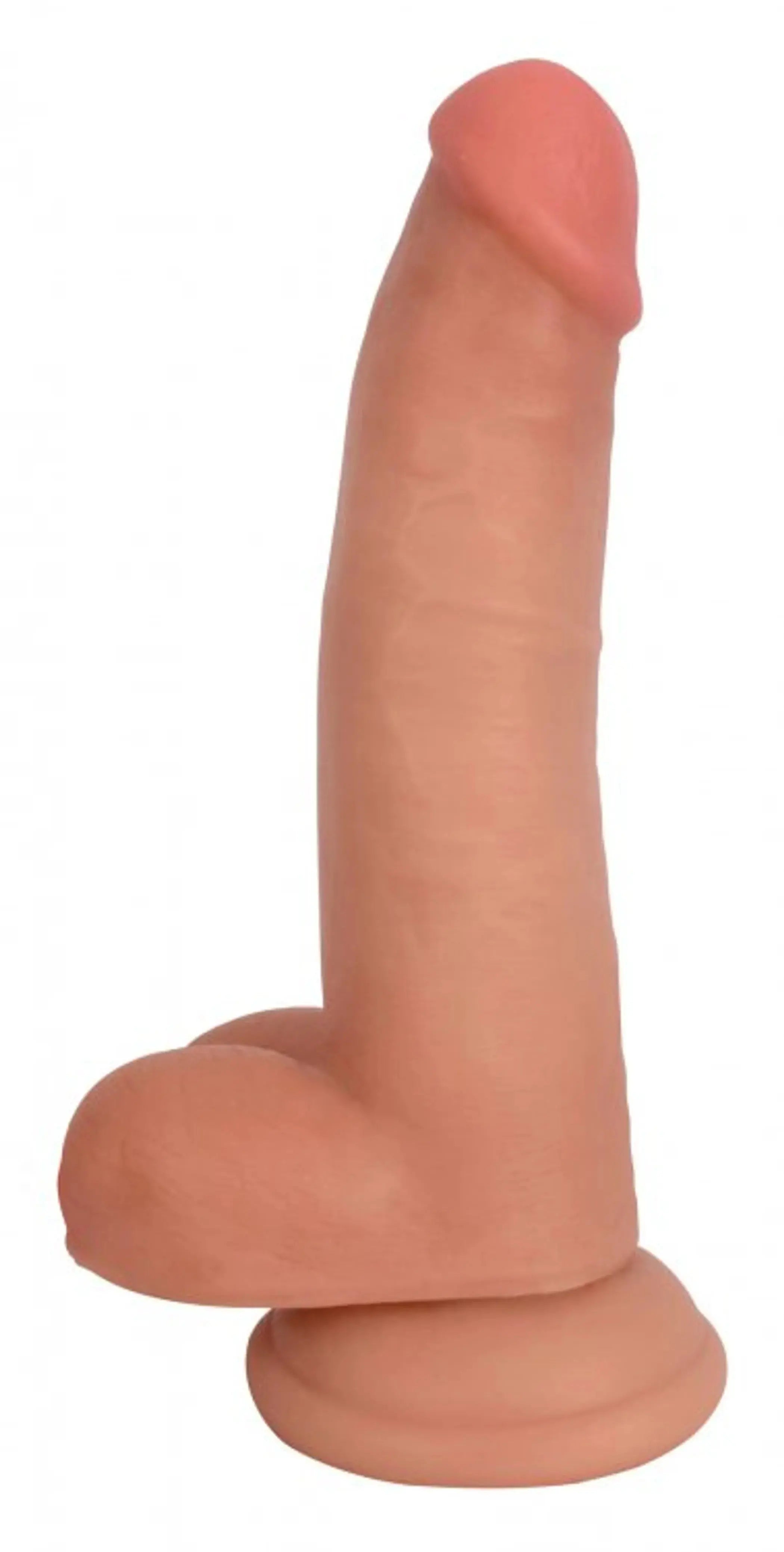 JOCK BARESKIN 8IN VANILLA DILDO W/ BALLS CURVE NOVELTIES