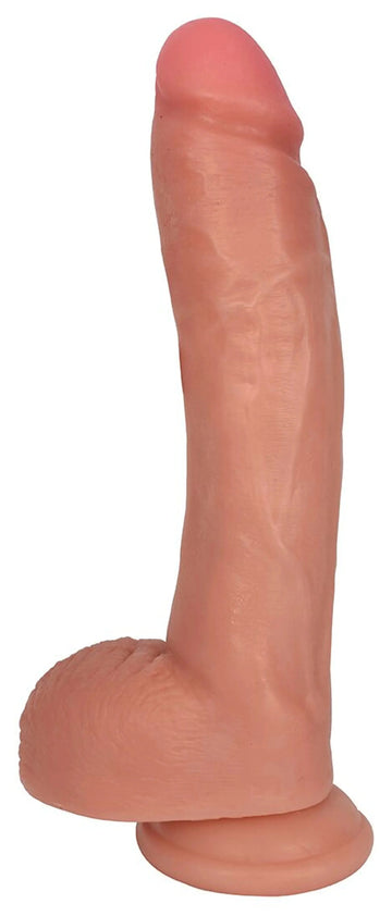 JOCK DONG W/BALLS 10IN BEIGE CURVE NOVELTIES