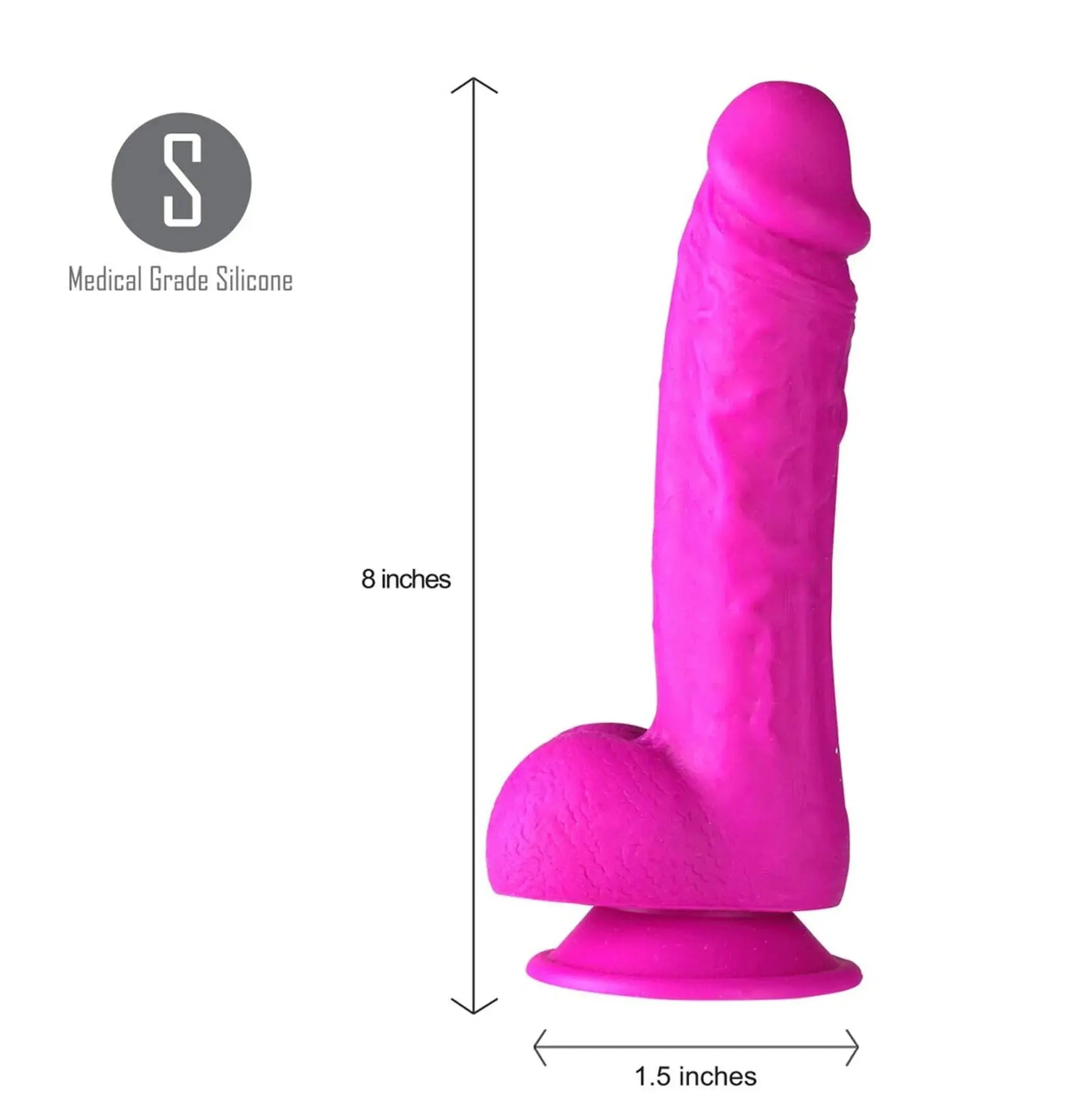 JOSI 8IN REALISTIC SILICONE DONG PURPLE Maia Toys