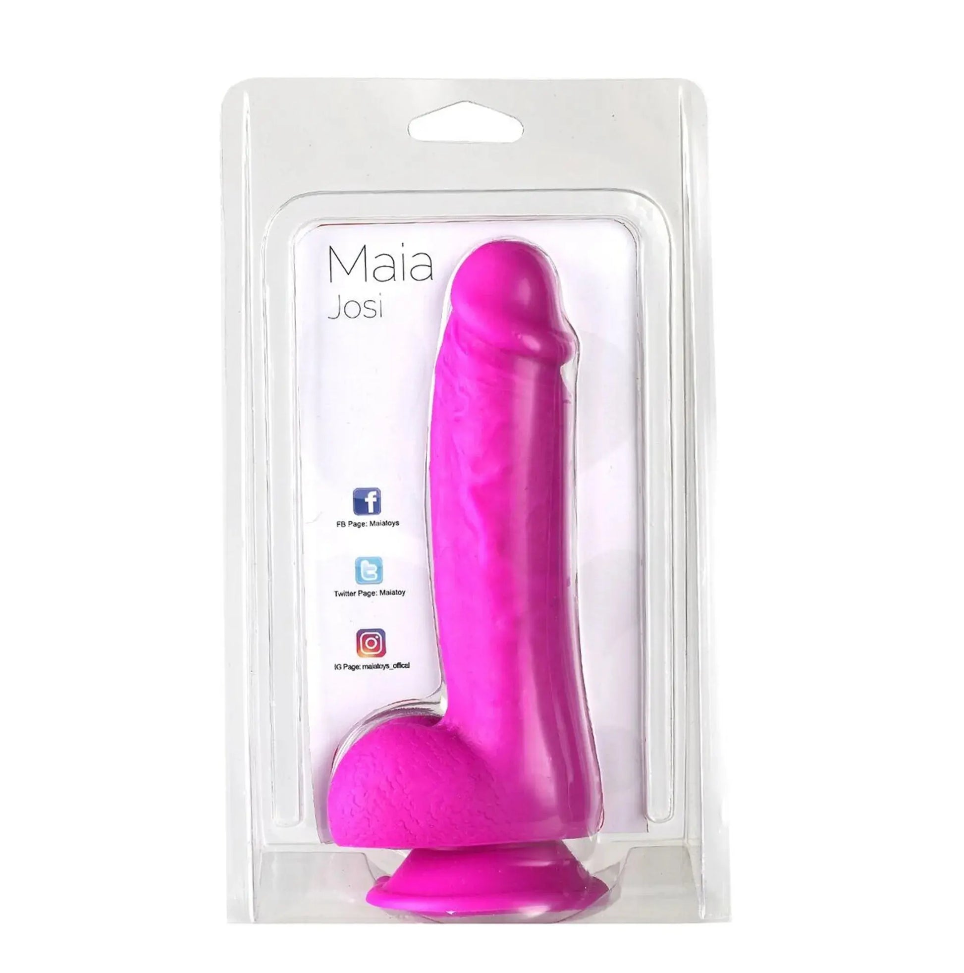 JOSI 8IN REALISTIC SILICONE DONG PURPLE Maia Toys