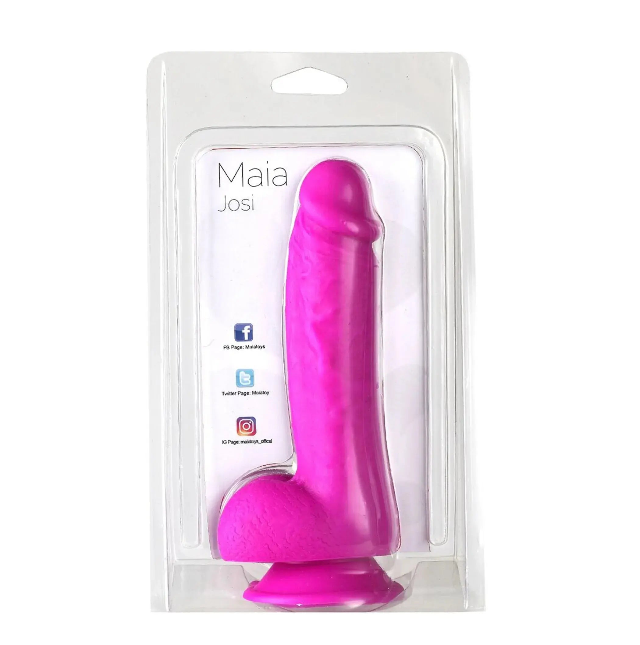 JOSI 8IN REALISTIC SILICONE DONG PURPLE Maia Toys