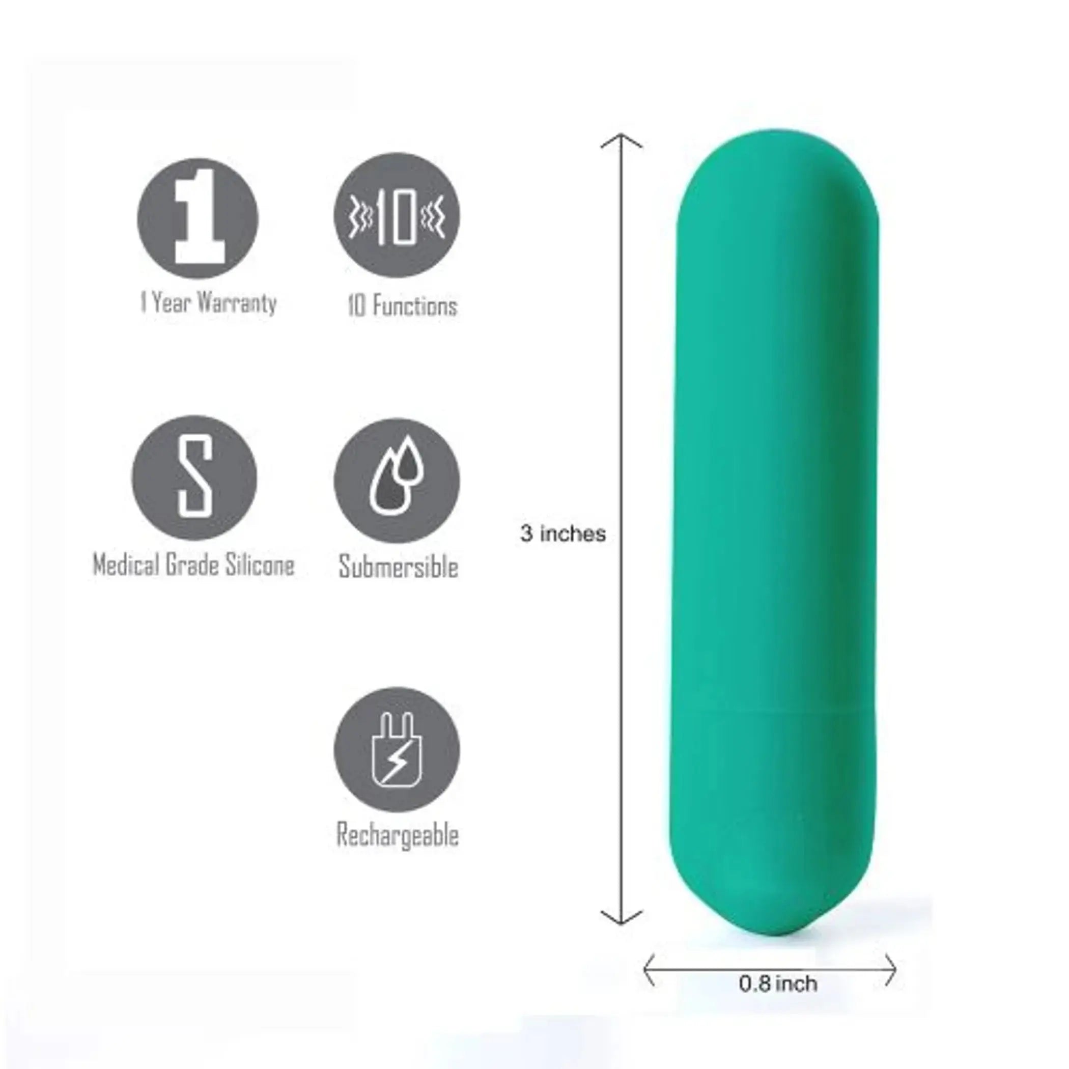 Jessi Mini Bullet Rechargeable Emerald Maia Toys
