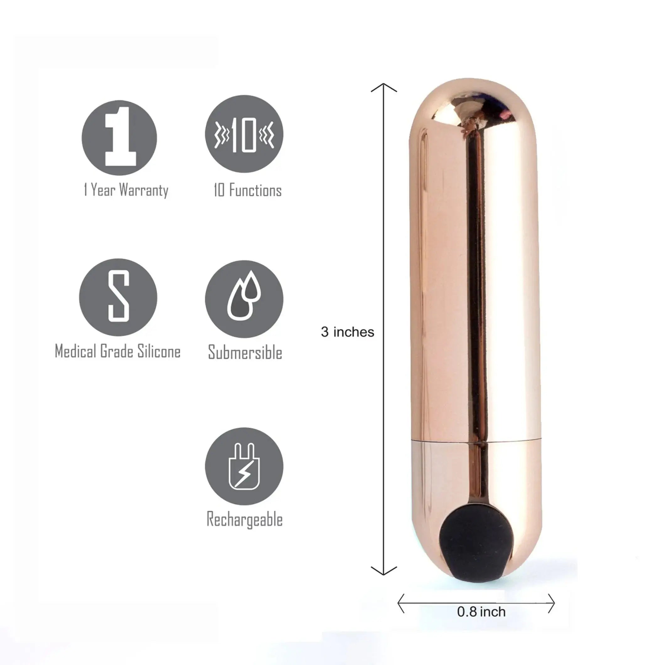 Jessi Rechargeable Mini Bullet Rose Gold Maia Toys