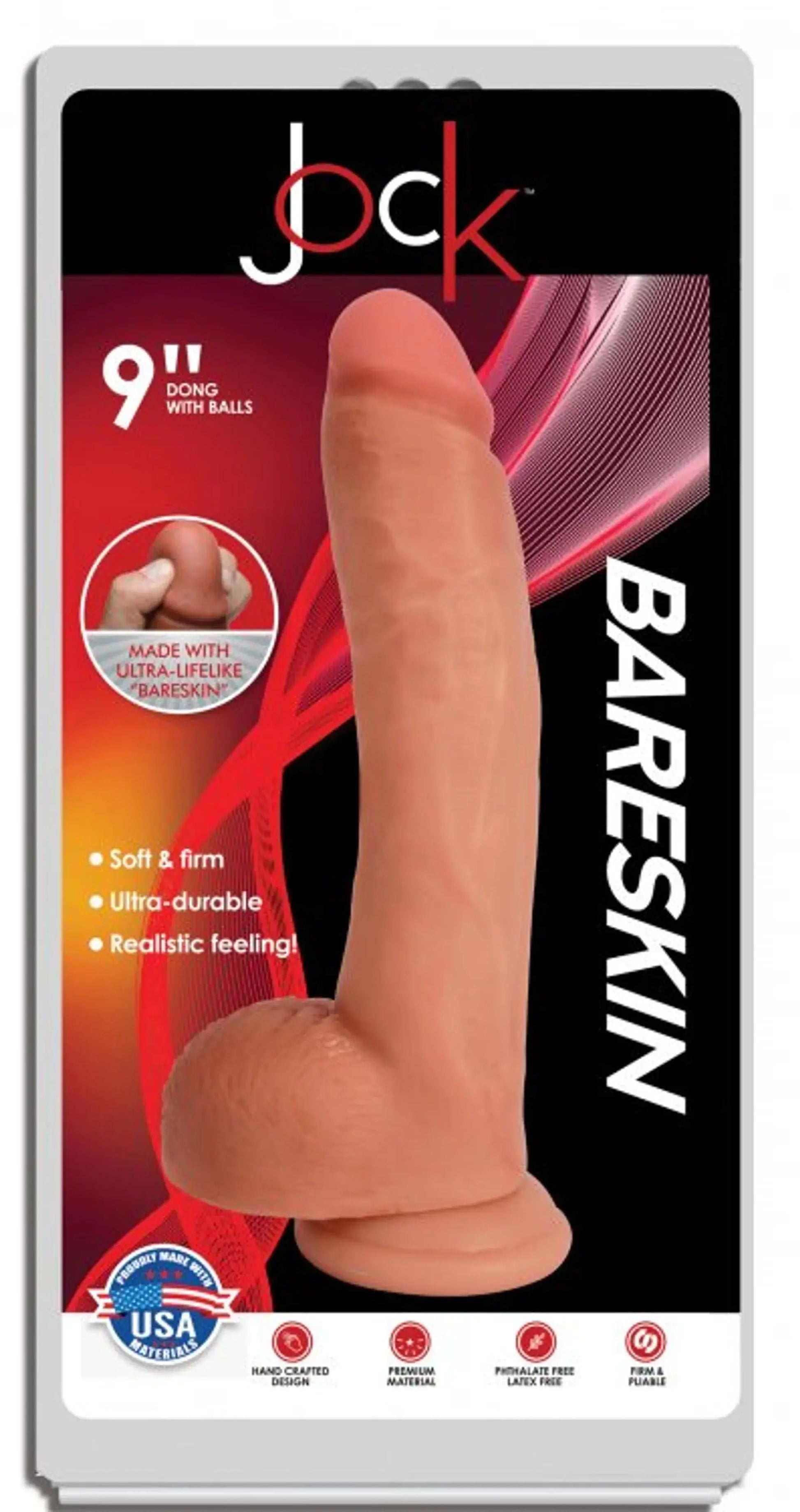 Jock Bareskin 9-Inch Vanilla Dildo with Balls CURVE NOVELTIES