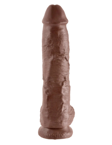 KING COCK 10 IN COCK W/BALLS BROWN Pipedream Products