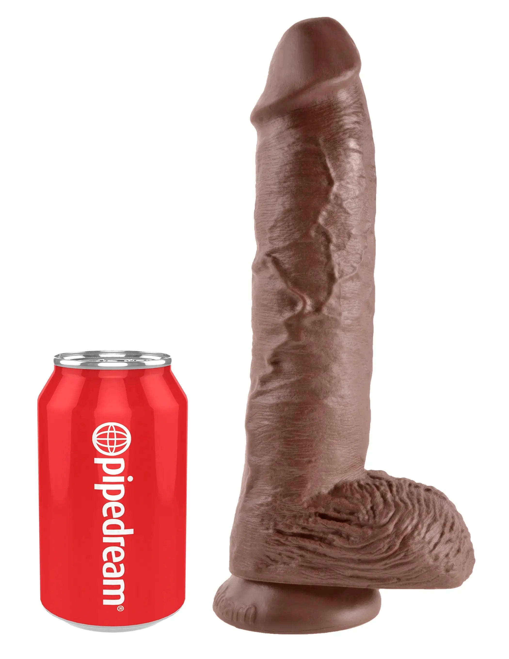 KING COCK 10 IN COCK W/BALLS BROWN Pipedream Products