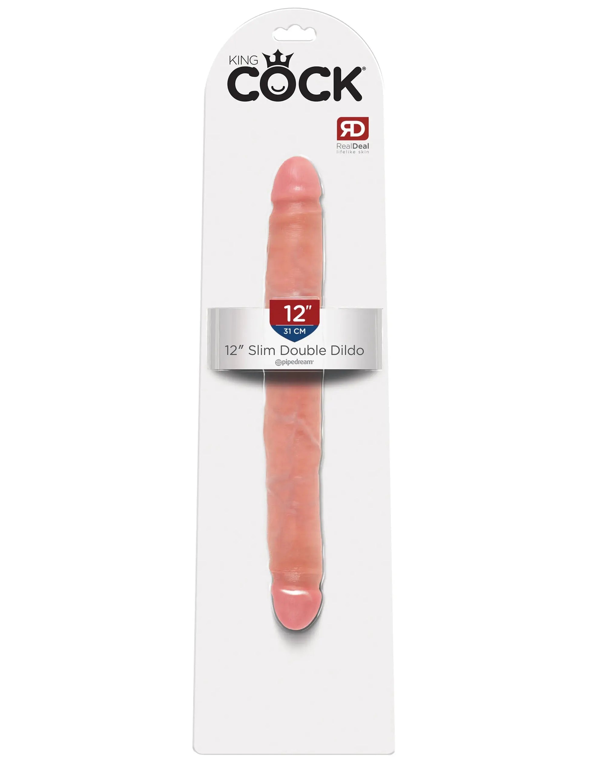 KING COCK 12 IN SLIM DOUBLE DILDO FLESH Pipedream Products