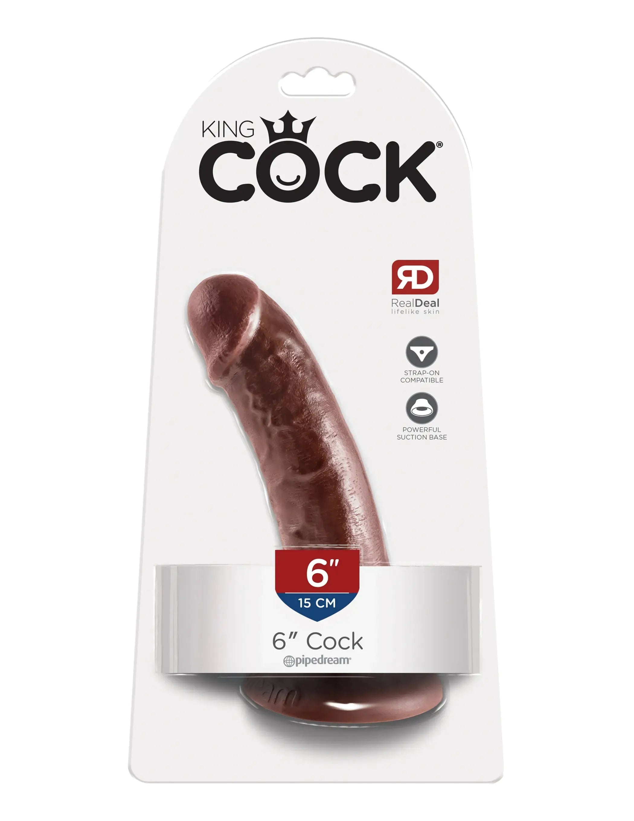 KING COCK 6 IN COCK BROWN Pipedream Products