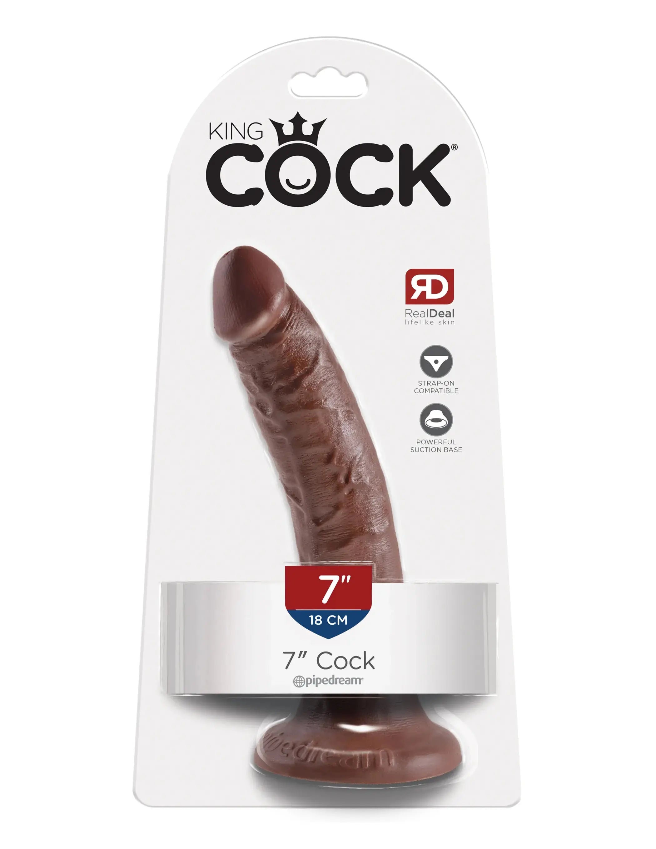 KING COCK 7 IN COCK BROWN Pipedream Products