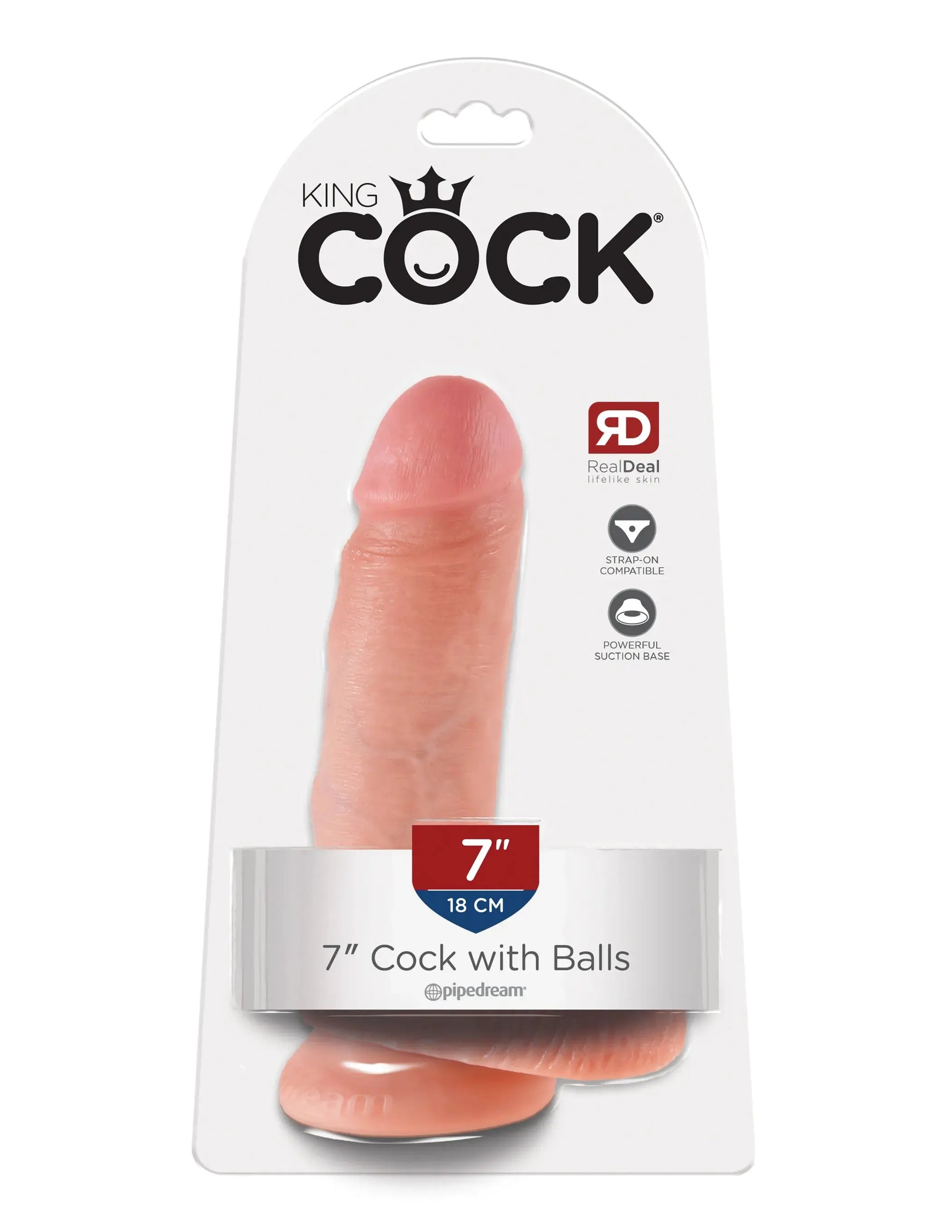 KING COCK 7 IN COCK W/BALLS FLESH Pipedream Products