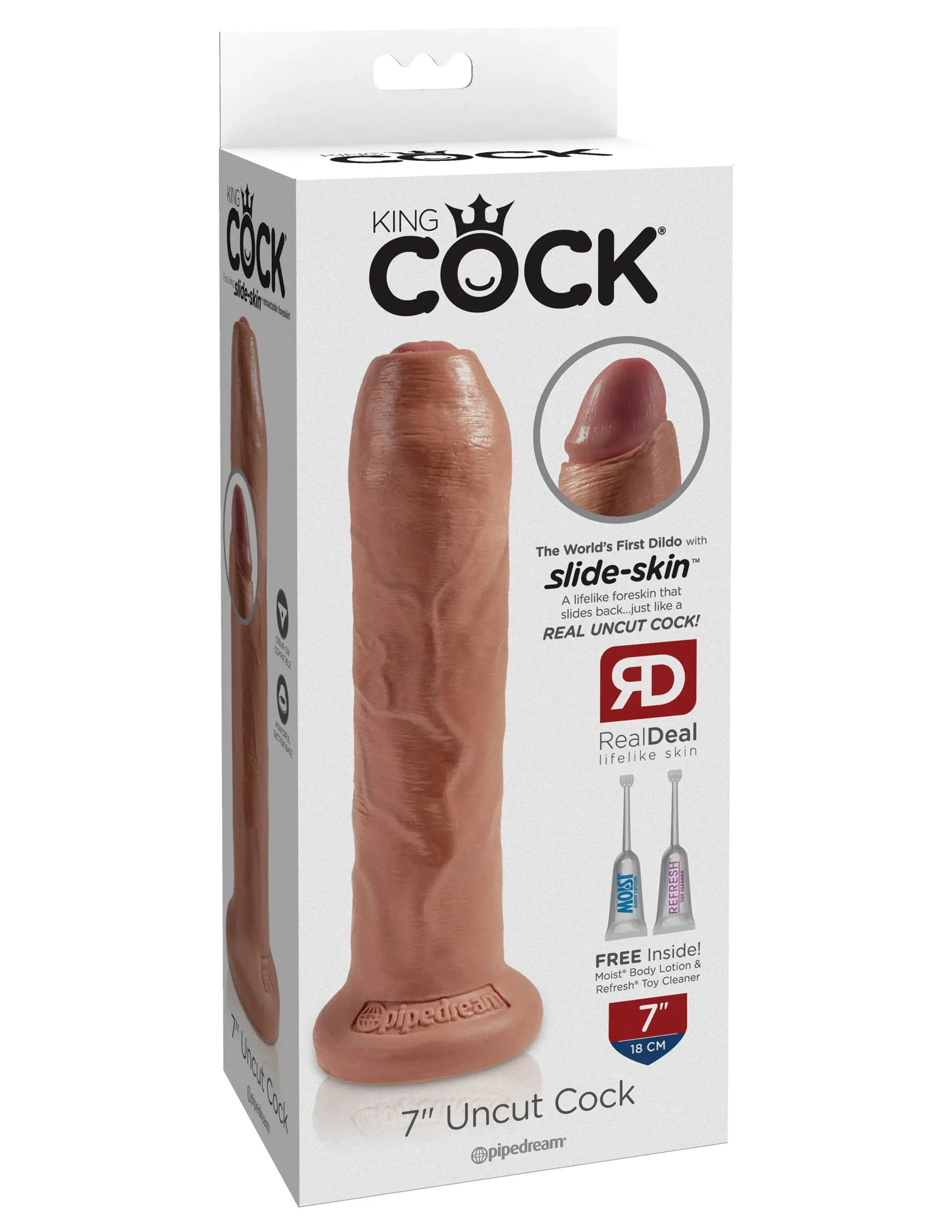KING COCK 7 IN UNCUT TAN Pipedream Products