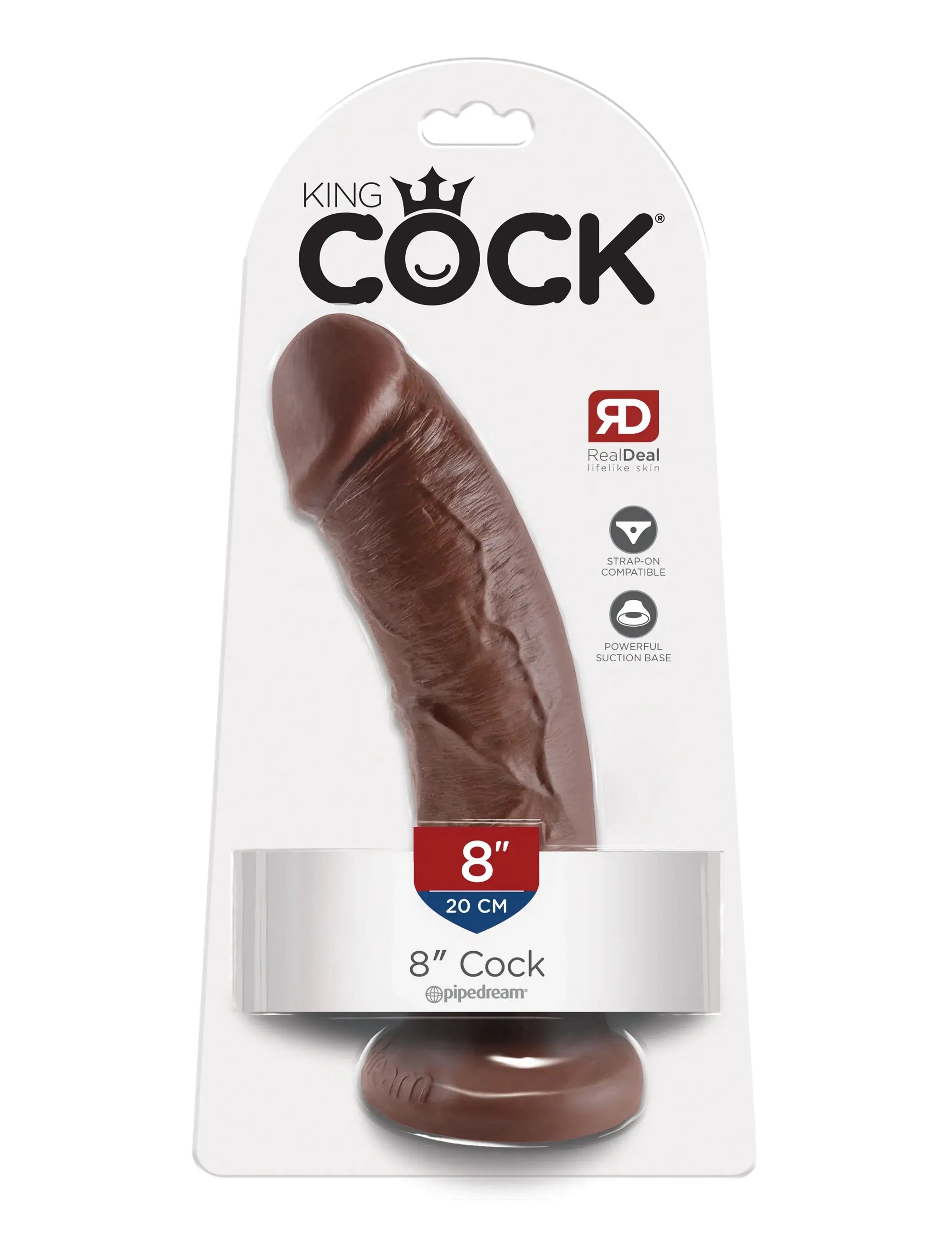 KING COCK 8 IN COCK BROWN Pipedream Products
