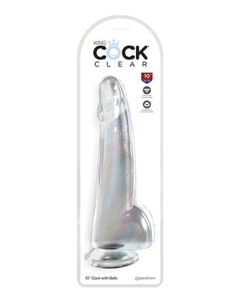 KING COCK CLEAR 10IN W/ BALLS Pipedream Products
