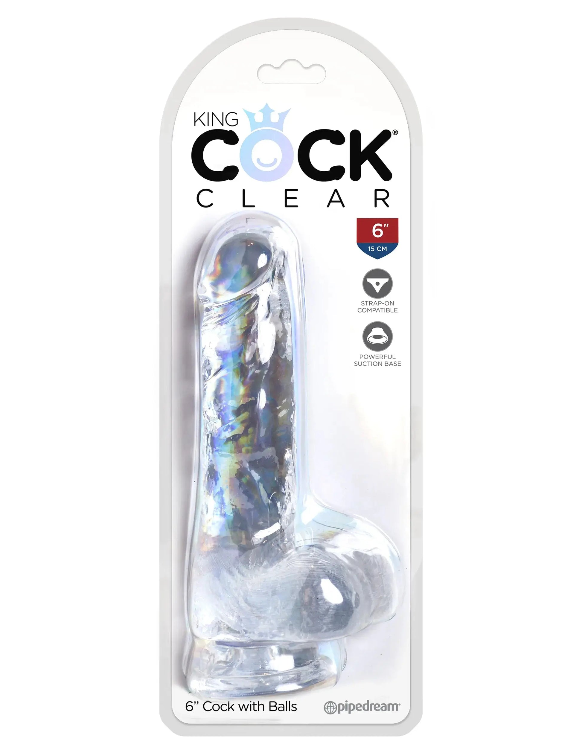 KING COCK CLEAR 6 IN COCK W/ BALLS Pipedream Products