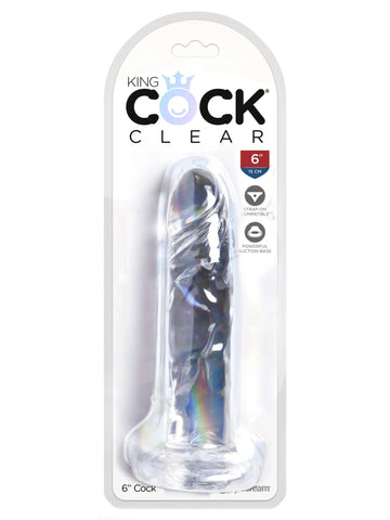 KING COCK CLEAR 6 IN COCK W/O BALLS Pipedream Products
