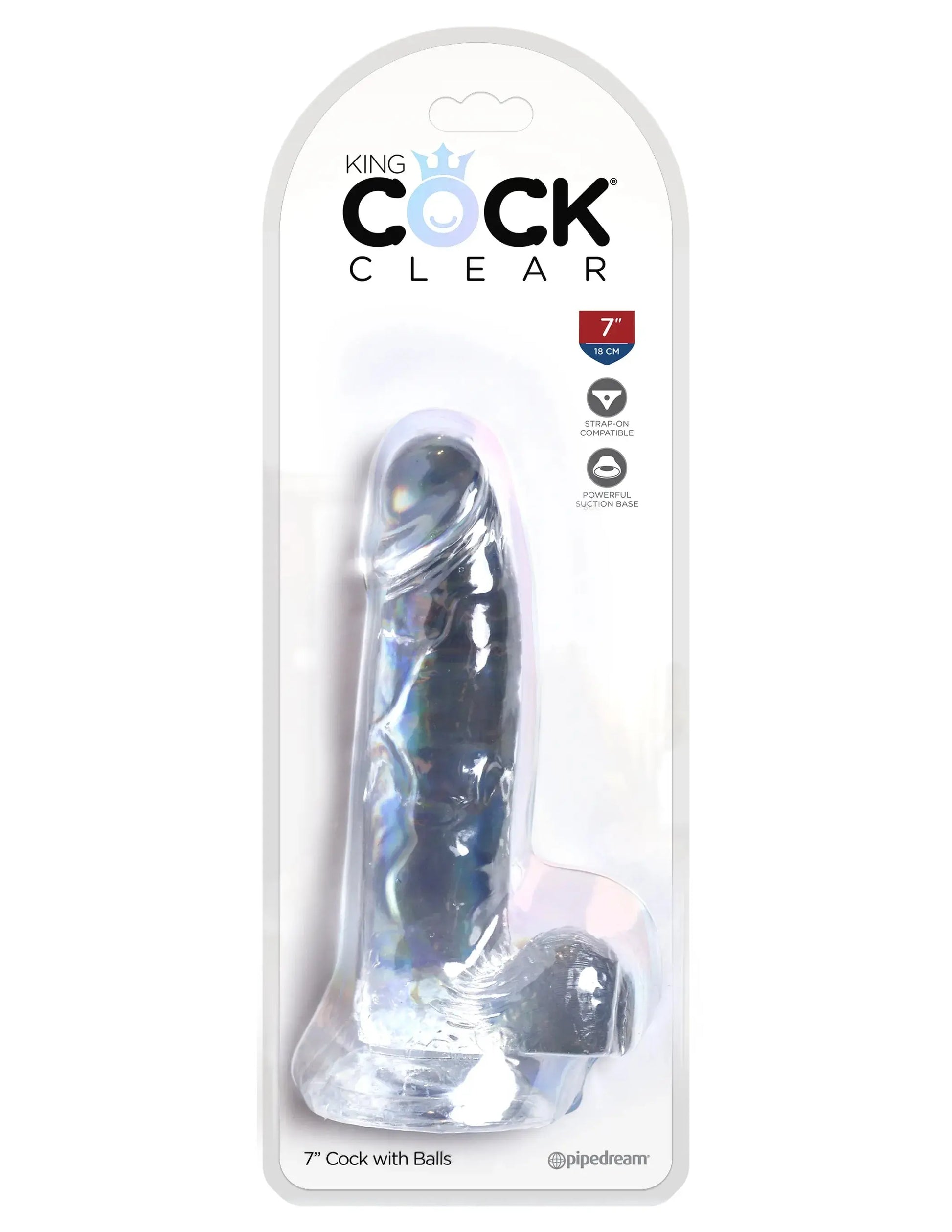 KING COCK CLEAR 7 IN COCK W/ BALLS Pipedream Products