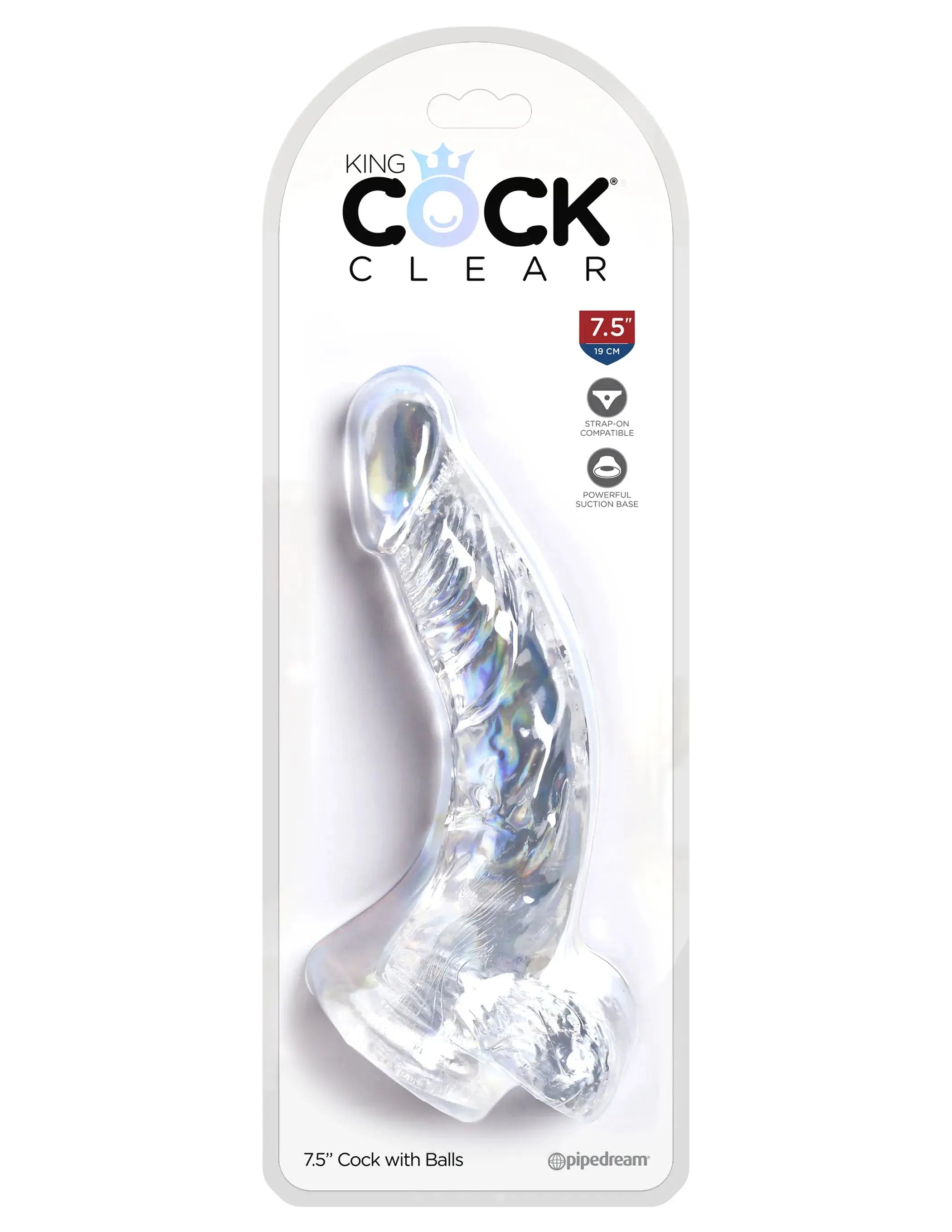 KING COCK CLEAR 7.5 IN COCK W/ BALLS Pipedream Products