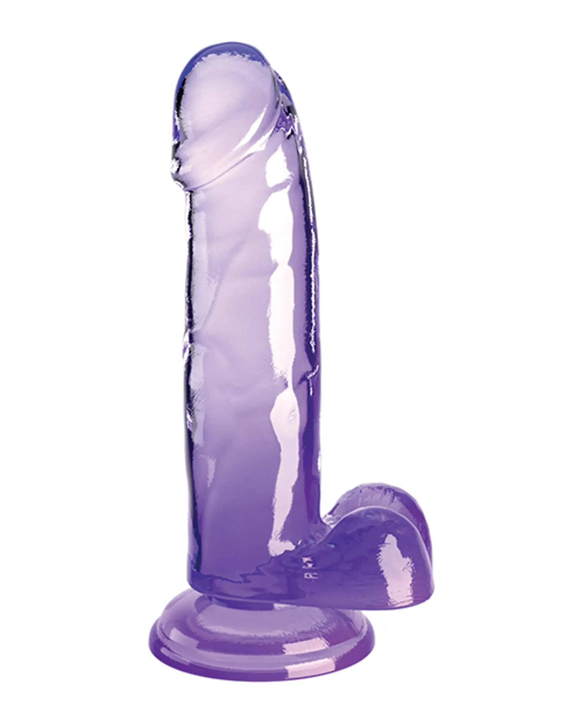 KING COCK CLEAR 7IN W/ BALLS PURPLE Pipedream Products