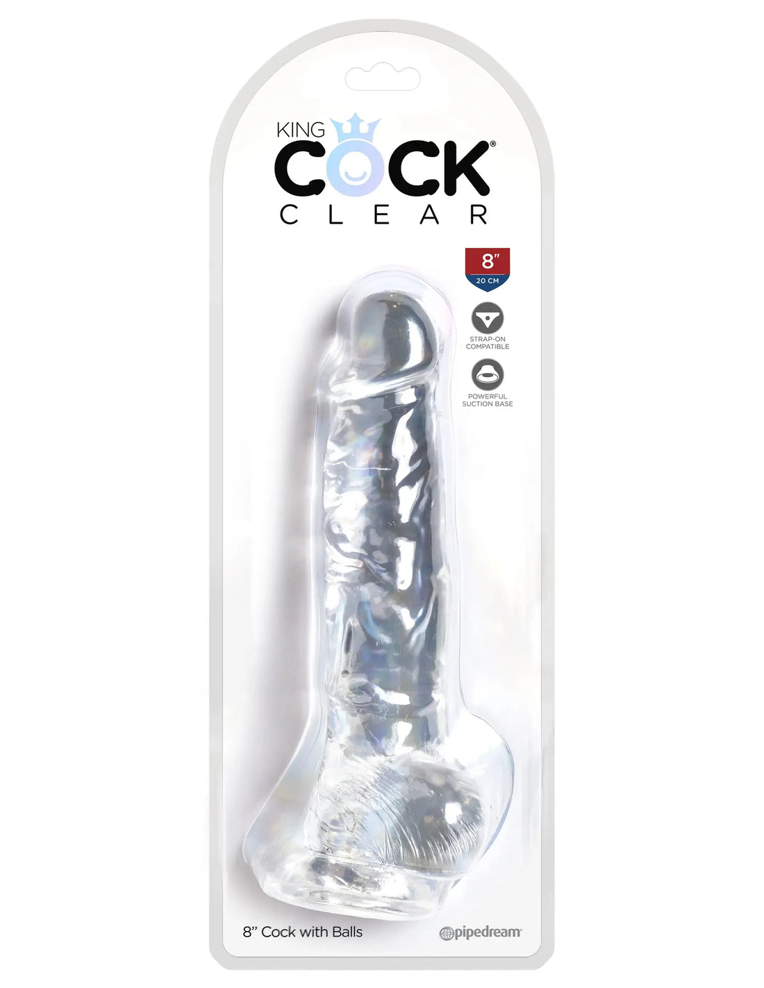 KING COCK CLEAR 8 IN COCK W/ BALLS Pipedream Products