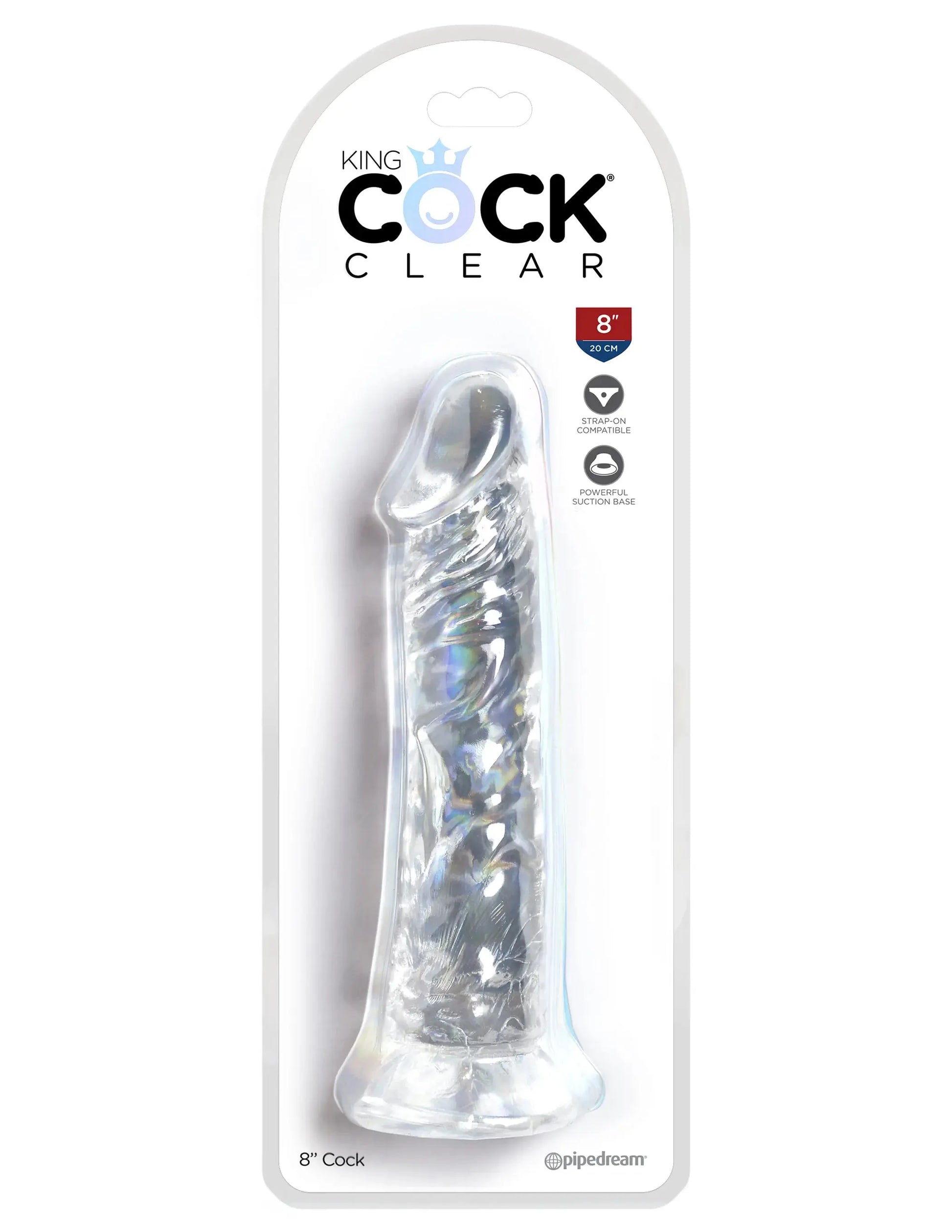 KING COCK CLEAR 8 IN COCK W/O BALLS Pipedream Products