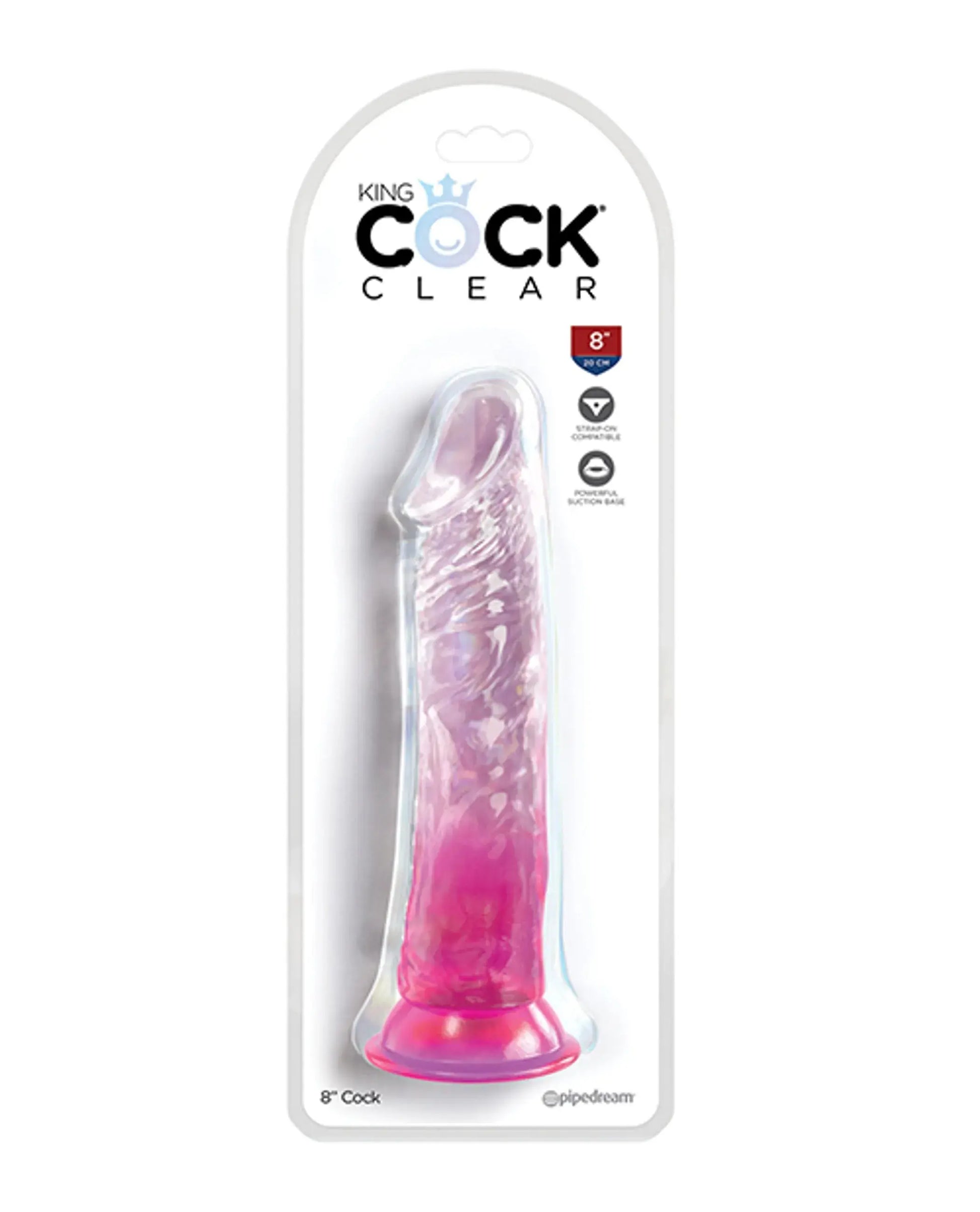 KING COCK CLEAR 8IN PINK Pipedream Products