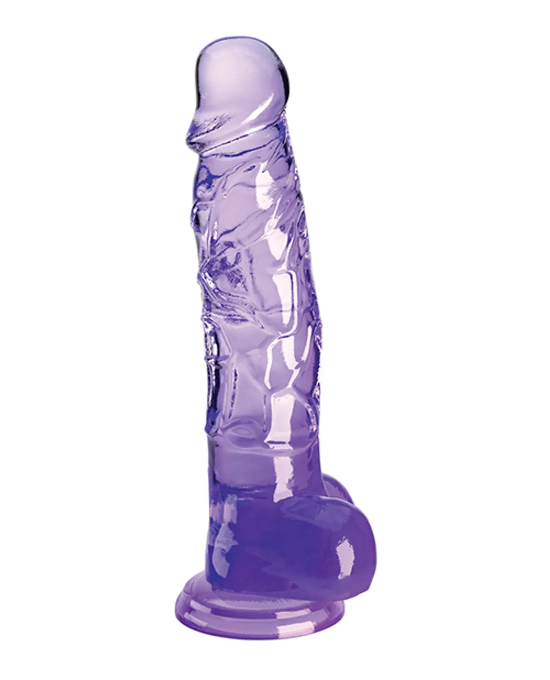 KING COCK CLEAR 8IN W/ BALLS PURPLE Pipedream Products