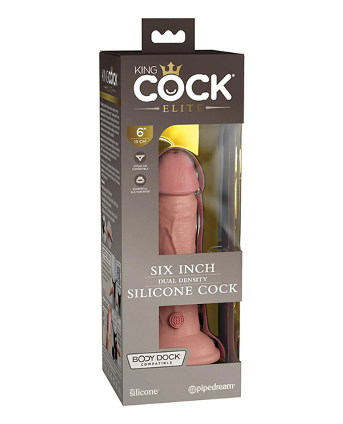KING COCK ELITE 6 IN DUAL DENSITY LIGHT Pipedream Products