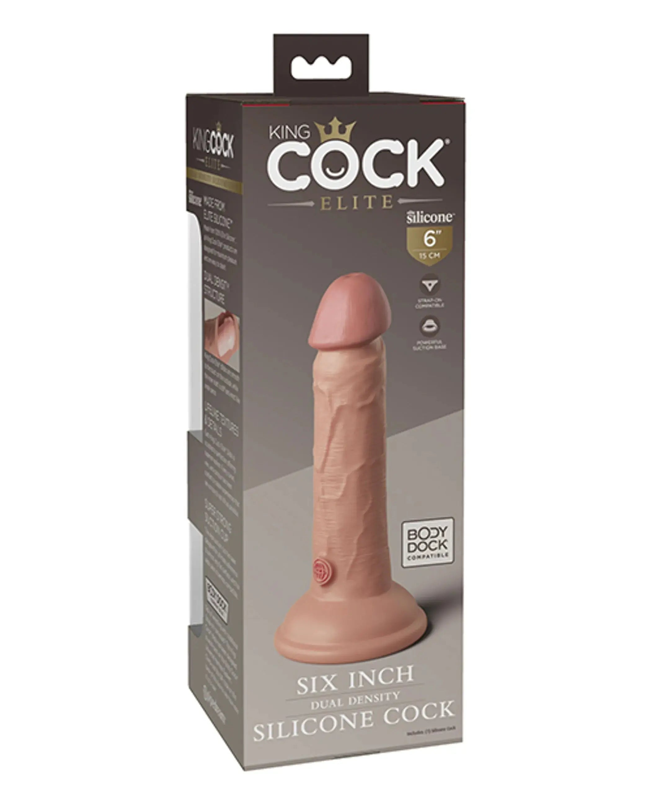 KING COCK ELITE 6 IN DUAL DENSITY LIGHT Pipedream Products
