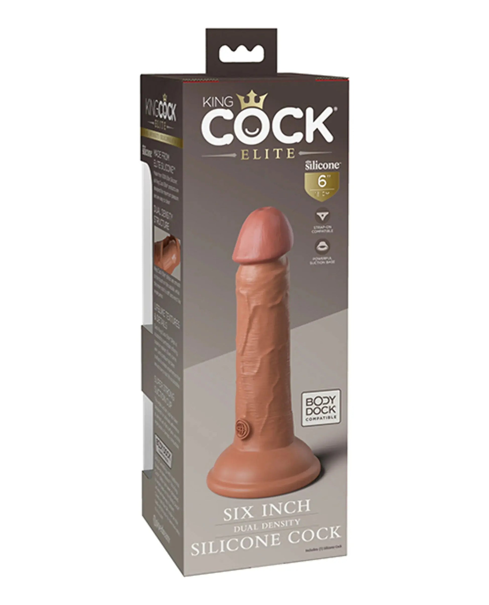 KING COCK ELITE 6 IN DUAL DENSITY TAN Pipedream Products