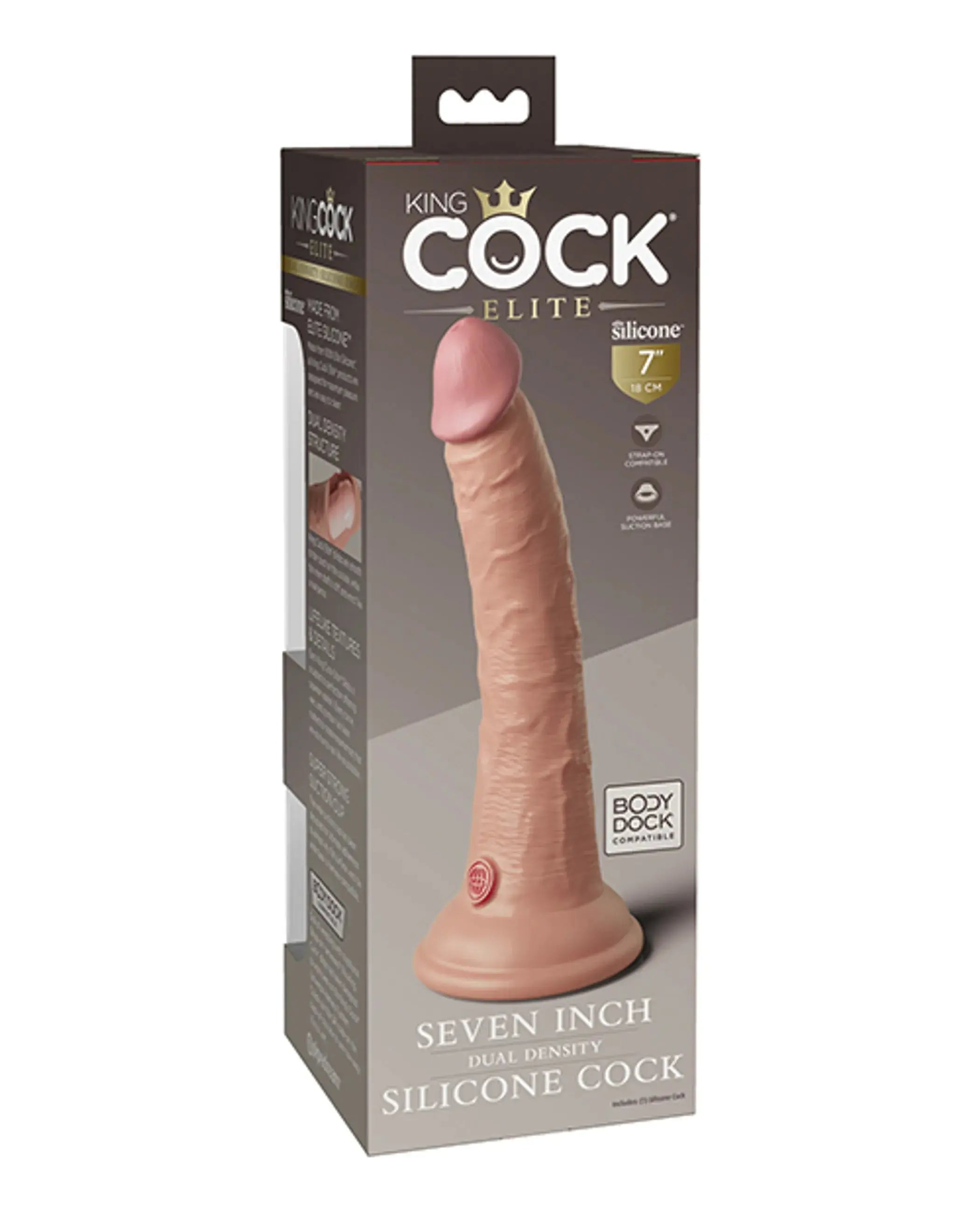 KING COCK ELITE 7 IN DUAL DENSITY LIGHT Pipedream Products