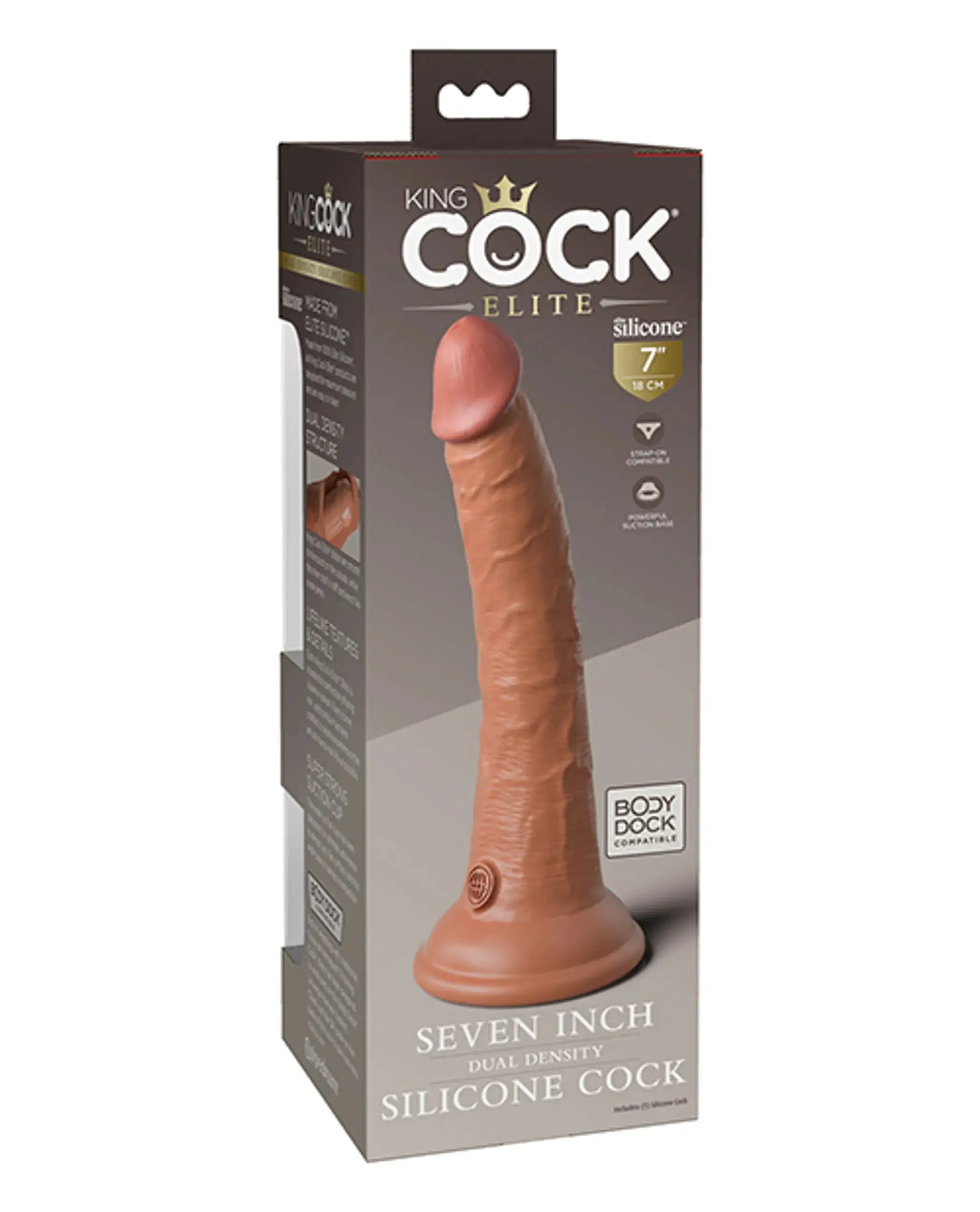 KING COCK ELITE 7 IN DUAL DENSITY TAN Pipedream Products
