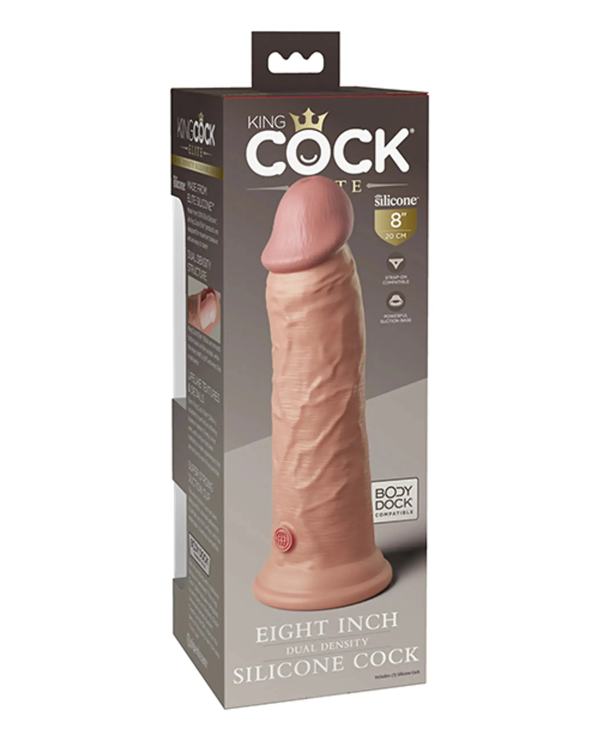 KING COCK ELITE 8 IN DUAL DENSITY LIGHT Pipedream Products
