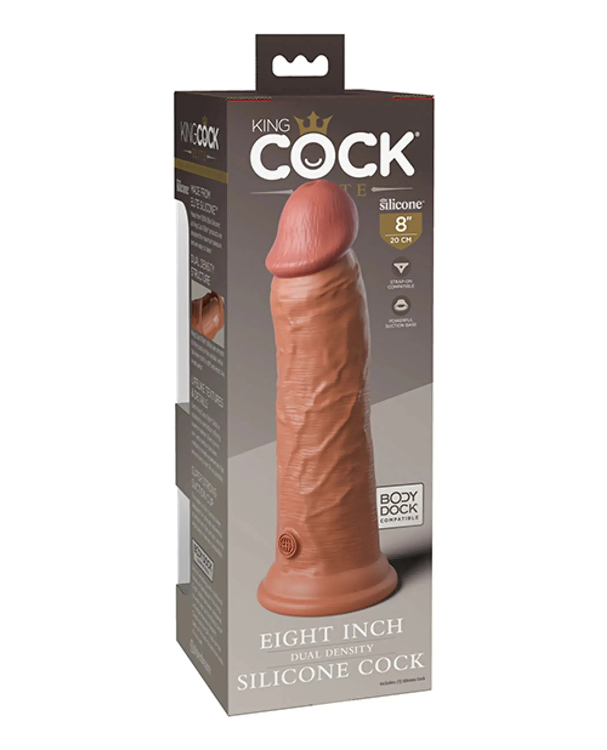 KING COCK ELITE 8 IN DUAL DENSITY TAN Pipedream Products