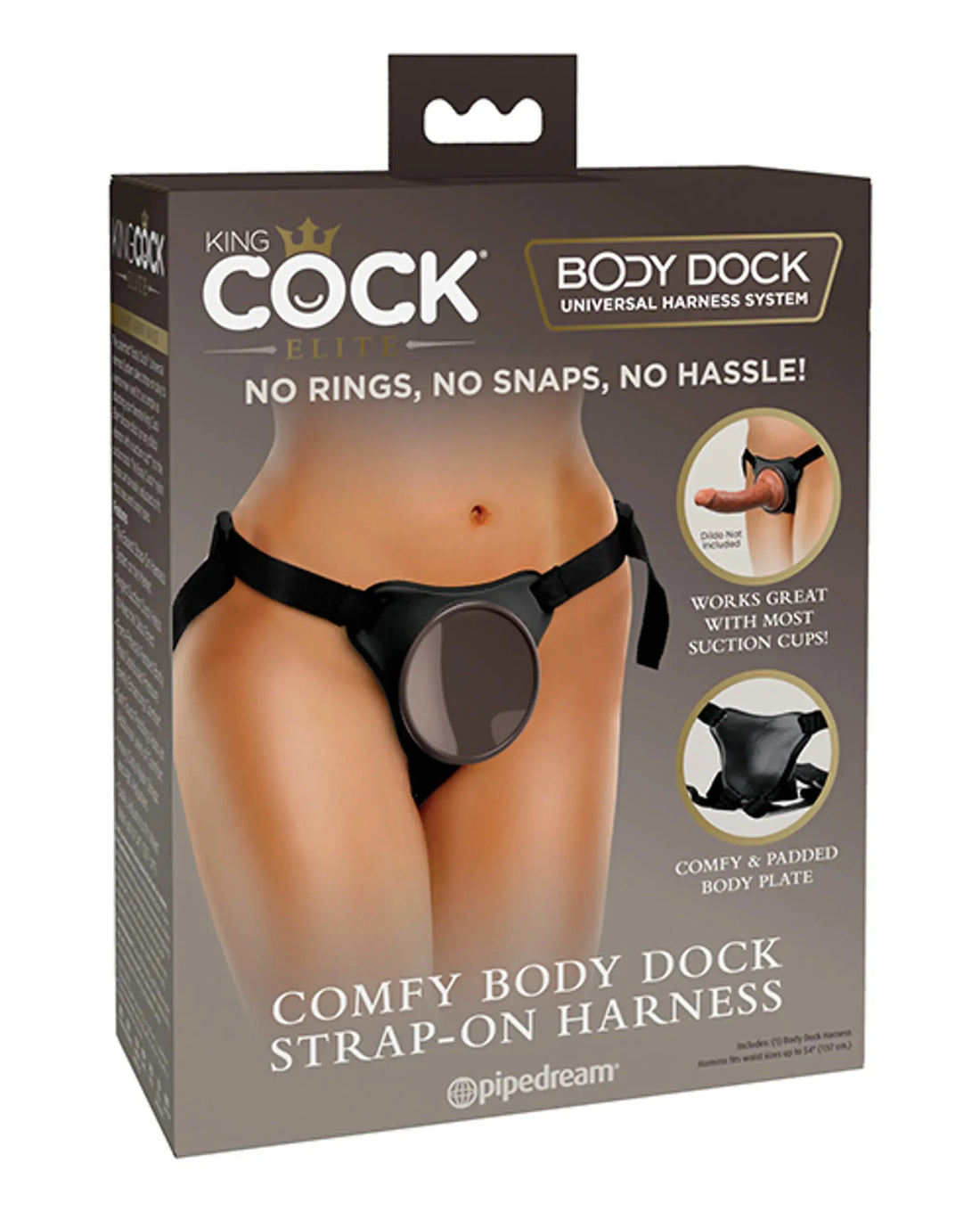 KING COCK ELITE COMFY BODY DOCK STRAP ON HARNESS Pipedream Products