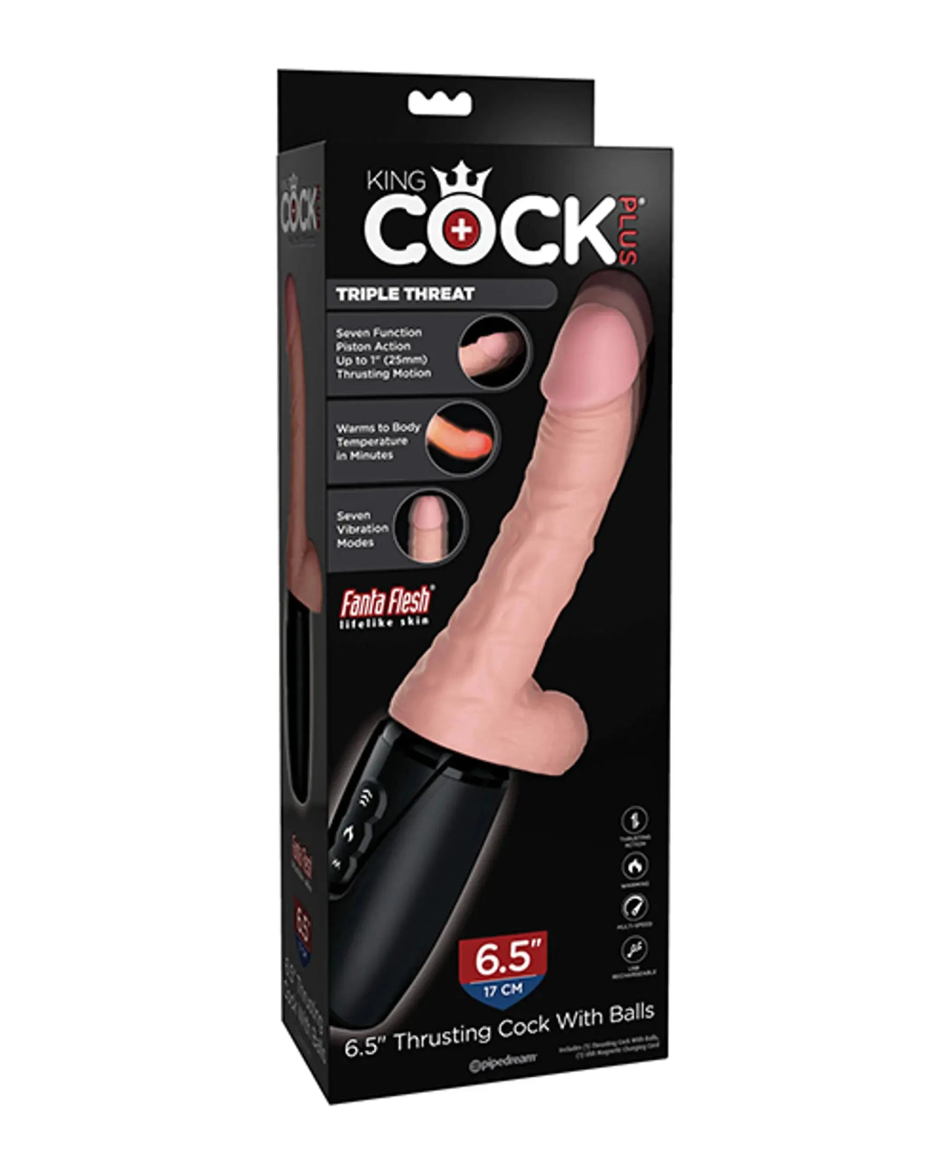 KING COCK PLUS 6.5 IN THRUSTING COCK W/ BALLS Pipedream Products