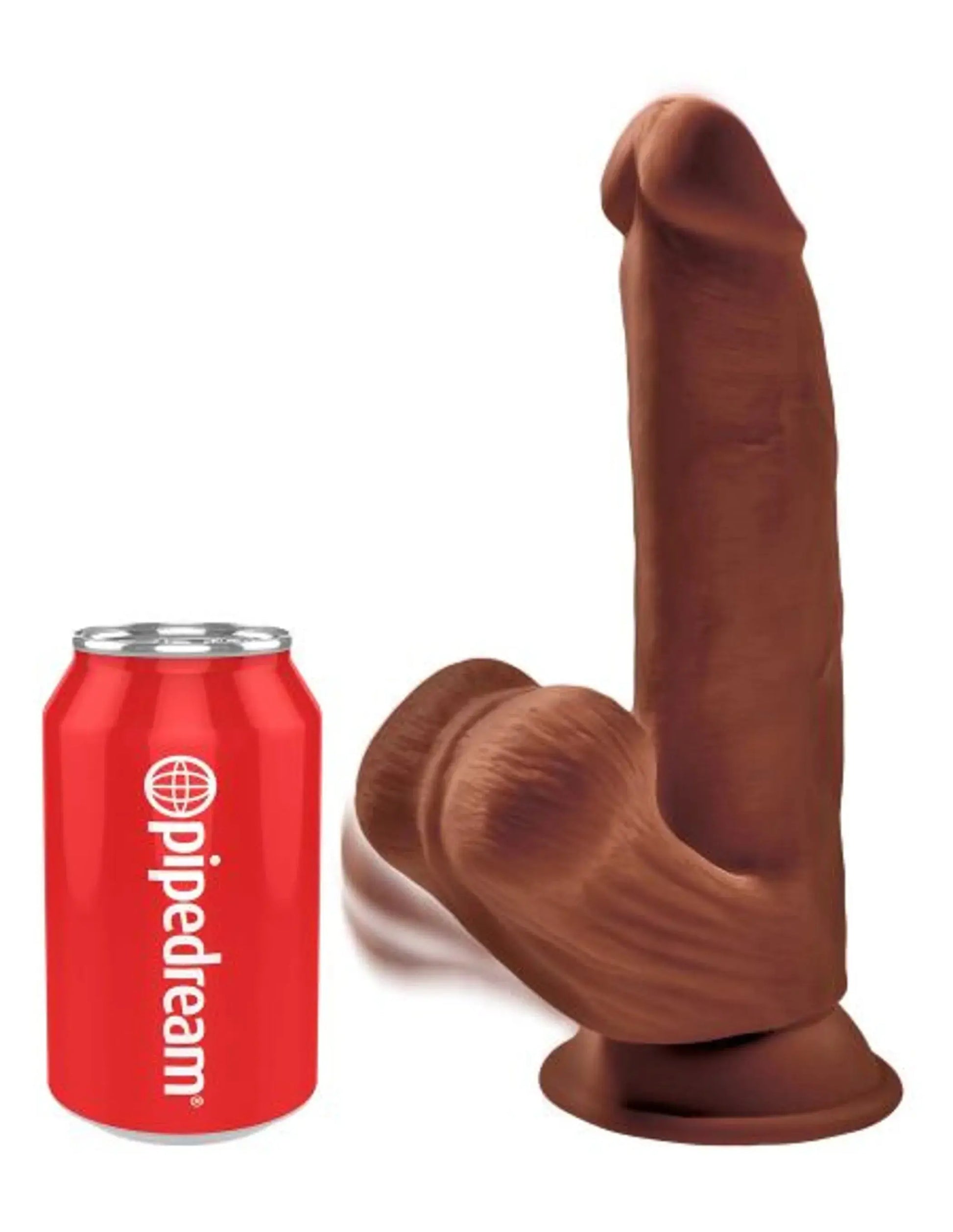 KING COCK PLUS 8 IN TRIPLE DENSITY COCK W/ BALLS BROWN Pipedream Products