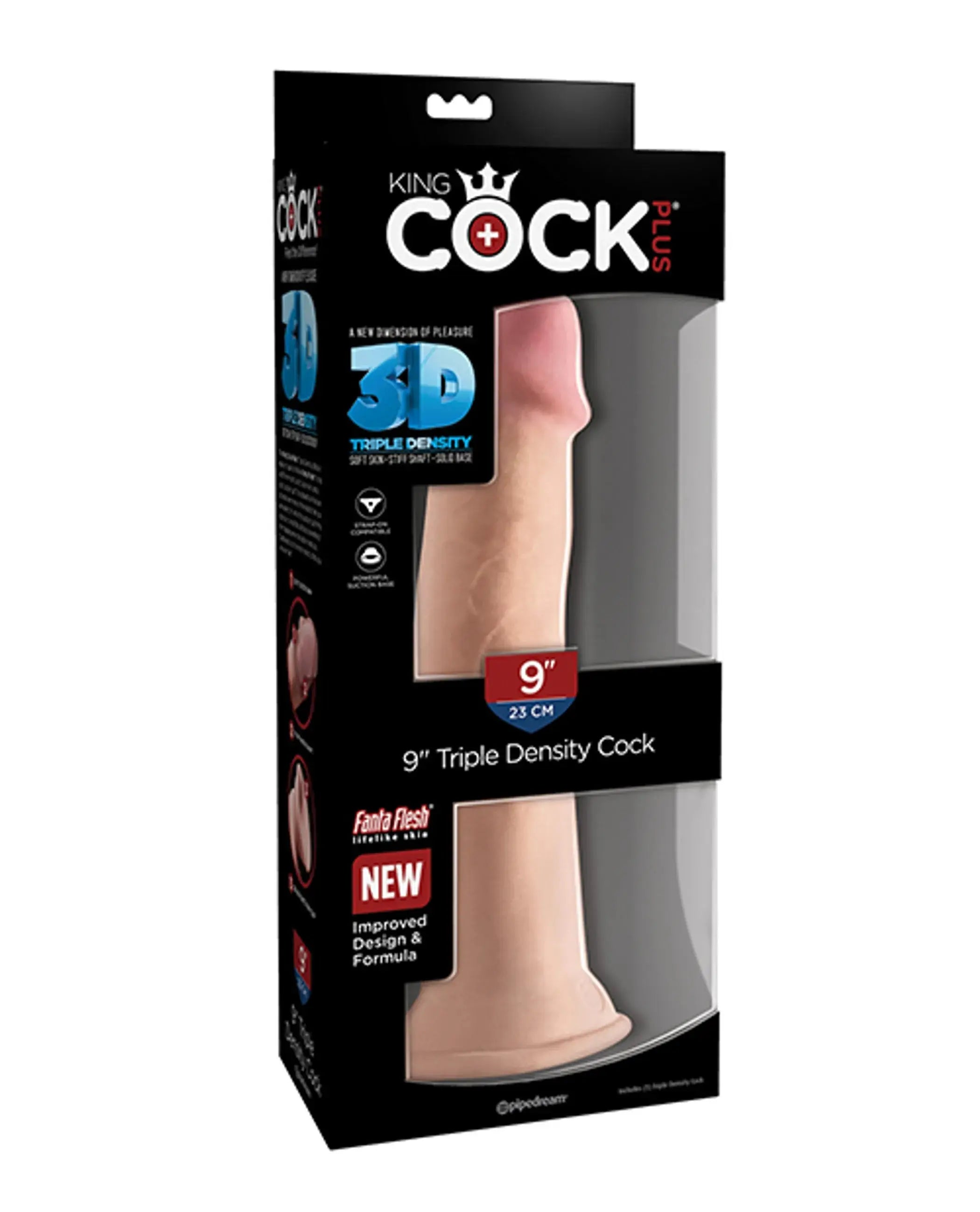 KING COCK PLUS 9 IN TRIPLE DENSITY COCK LIGHT Pipedream Products