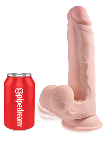 KING COCK PLUS 9 IN TRIPLE DENSITY COCK W/ SWINGING BALLS LIGHT Pipedream Products