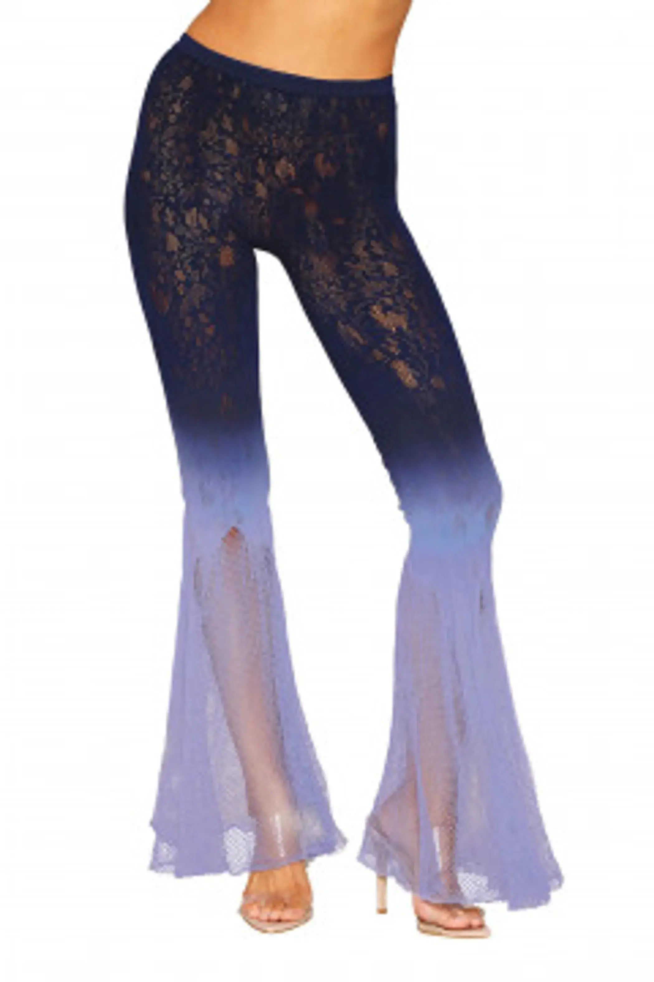 KNITTED LACE BELLBOTTOMS DENIM /HYDRANGEA O/S Dream Girl Lingerie